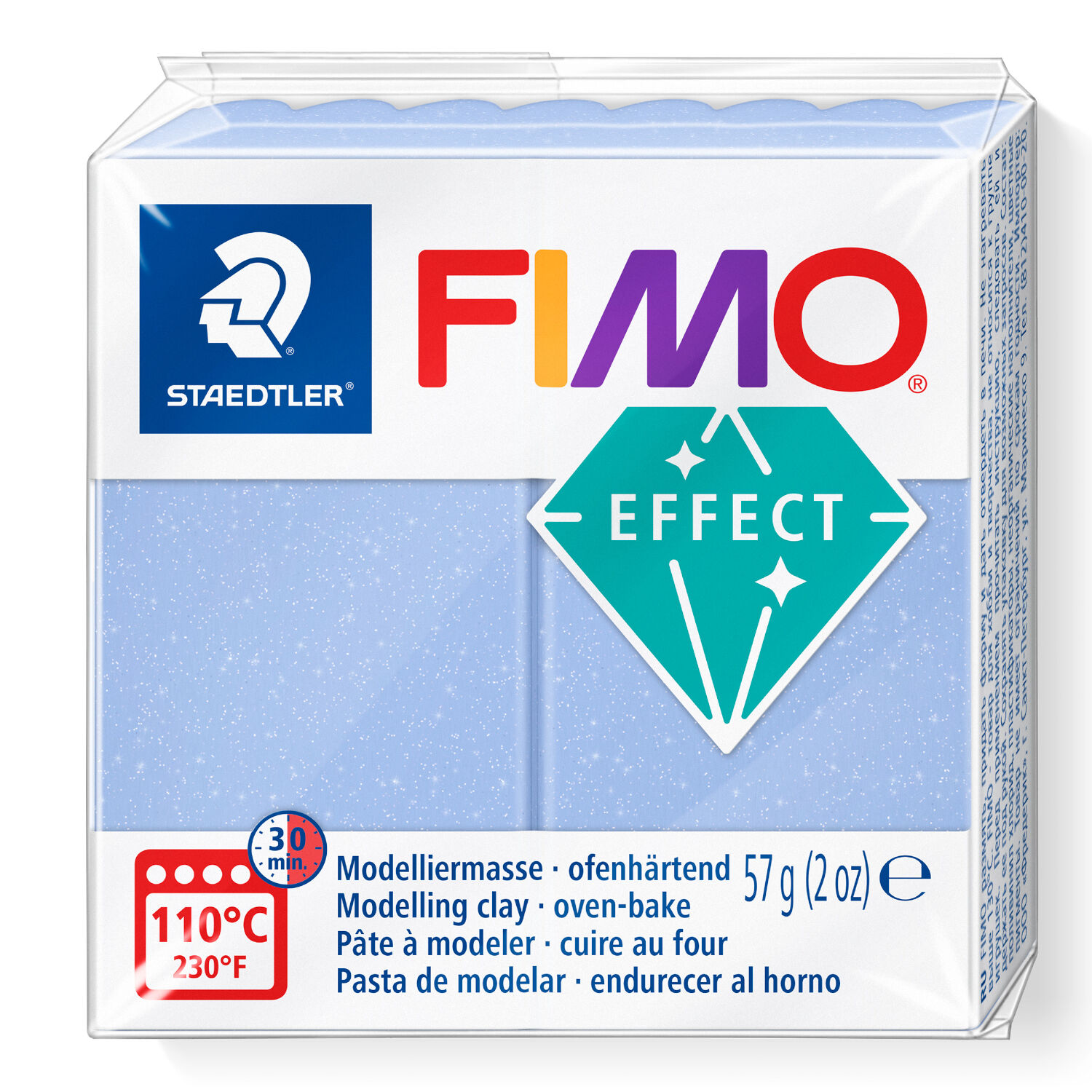Fimo Effect Edelstein, 57g, Blauachat