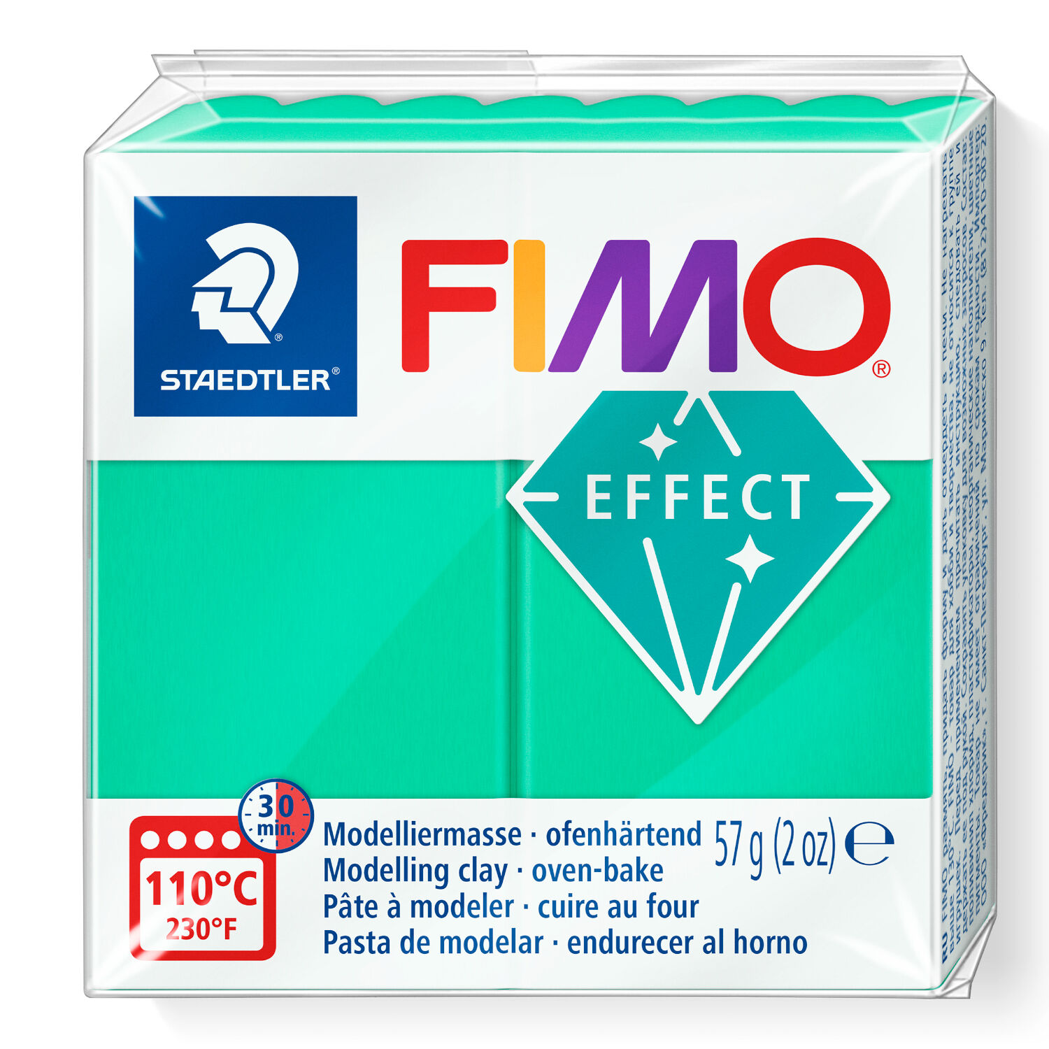 Fimo Effect, 57g, Transparent Grn