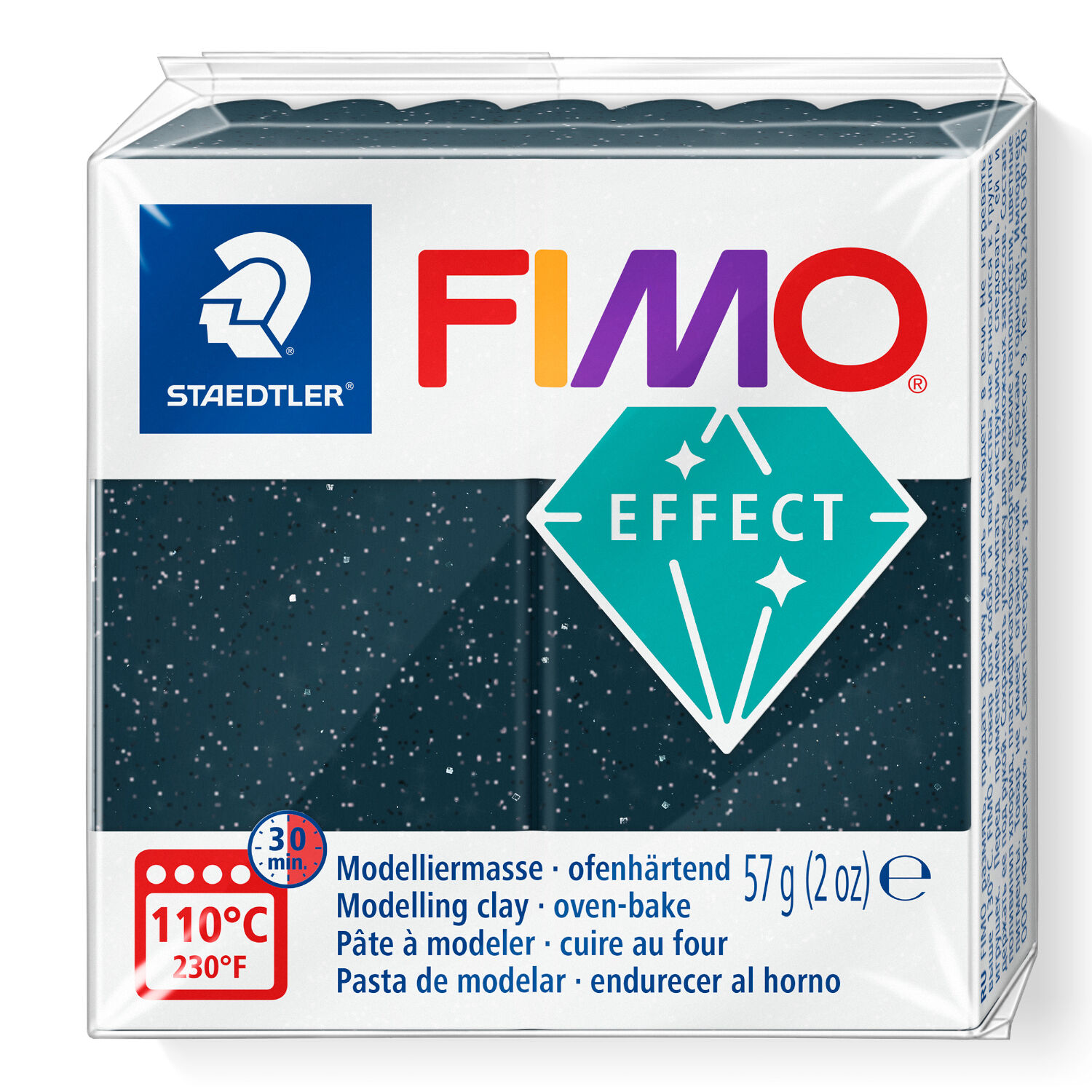 NEU Fimo Effect 57g, schwarzer Granit