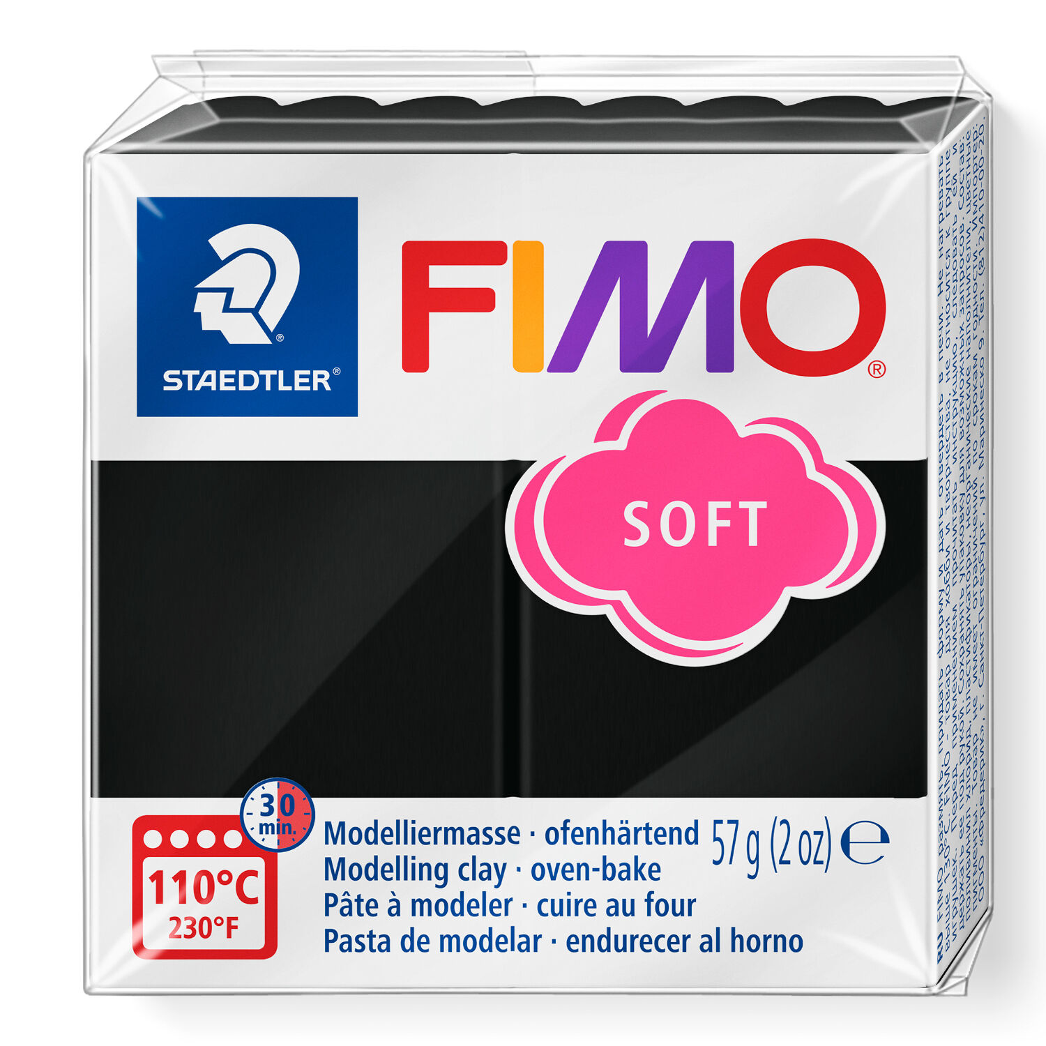 Fimo Soft Basisfarben 57g, Schwarz