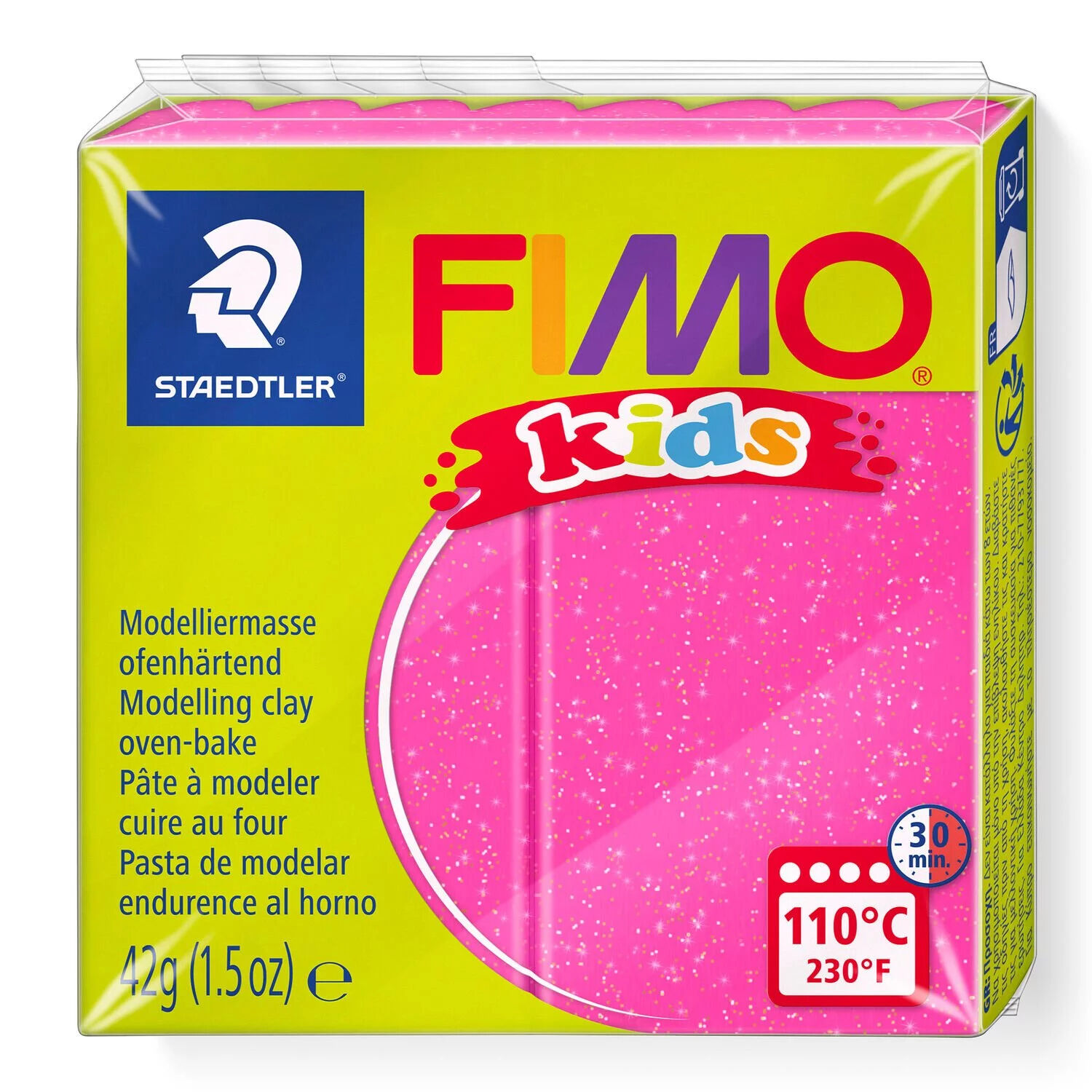 Fimo kids 42g, Glitter Pink