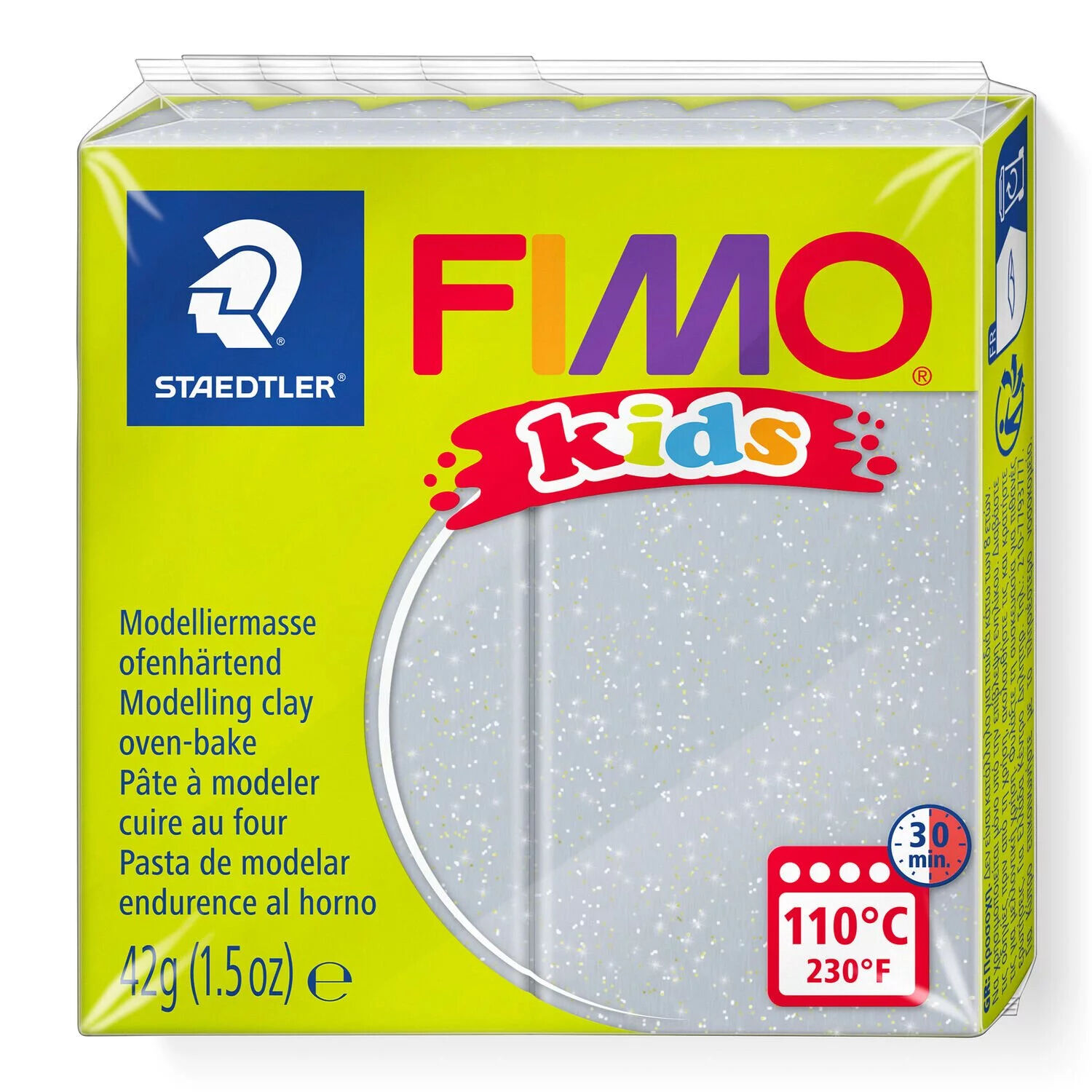 Fimo kids 42g, Glitter Silber