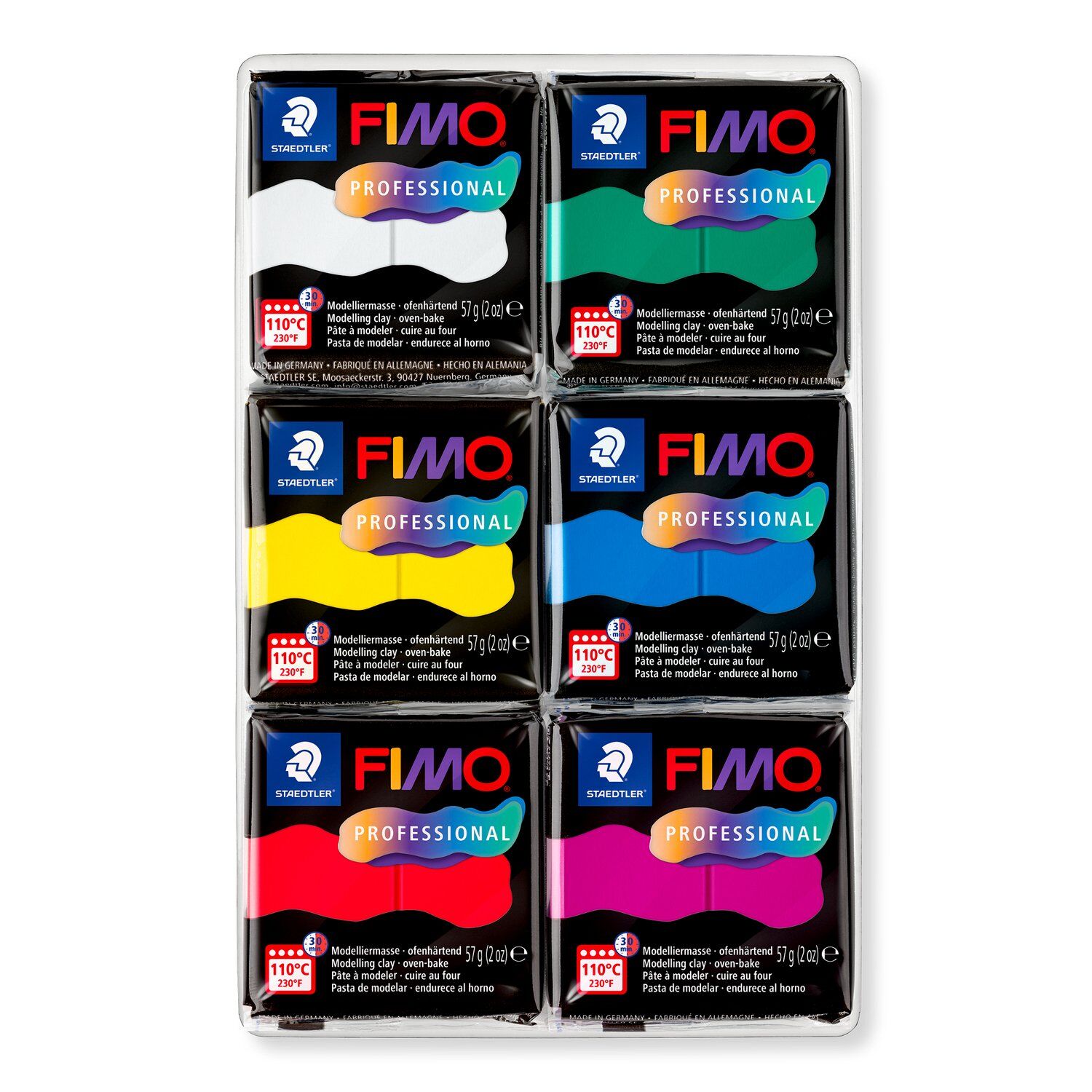 Staedtler Fimo professional Set, True Colours, 6 Blcke sortiert Bild 2