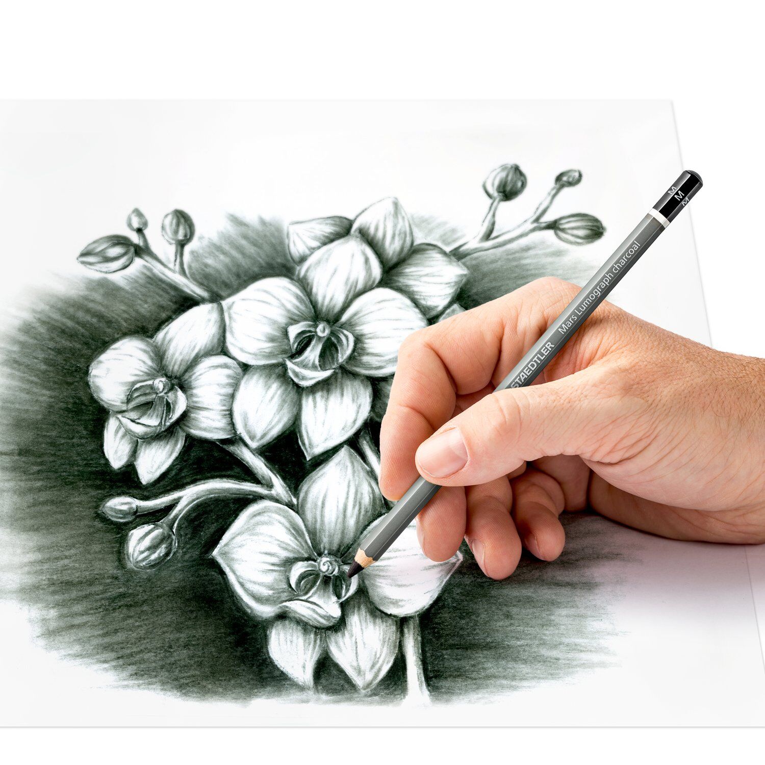 Staedtler Kohlestift, Mars Lumograph charcoal 100C, 1 Stck, H (hard) Bild 3