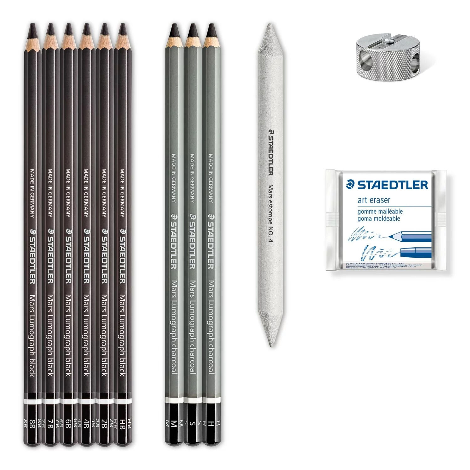 NEU Kohle Set mit 6 Zeichenbleistiften Staedtler Mars Lumograph Charcoal, 12-teilig Bild 2