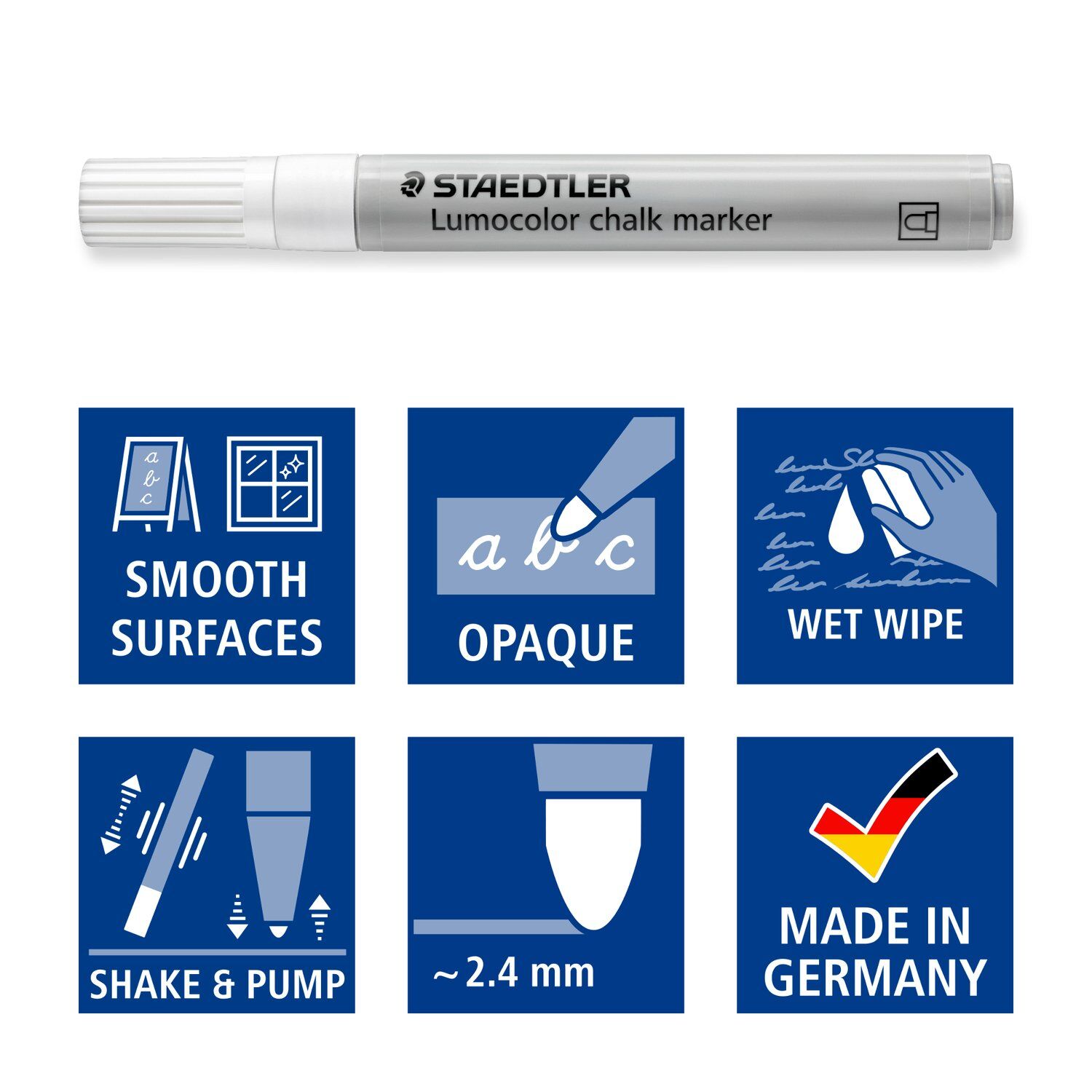 Staedtler Kreidemarker Lumocolor, 2,4 mm, 1 Stck, wei Bild 4