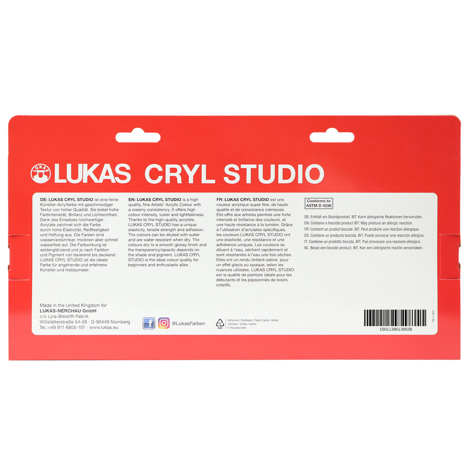 NEU LUKAS CRYL STUDIO / Acrylfarben Set, 9 x 100 ml Tuben Version 2 Bild 2