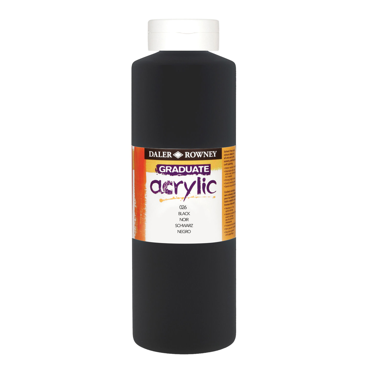 NEU GRADUATE Acrylfarbe 1 Liter, Schwarz