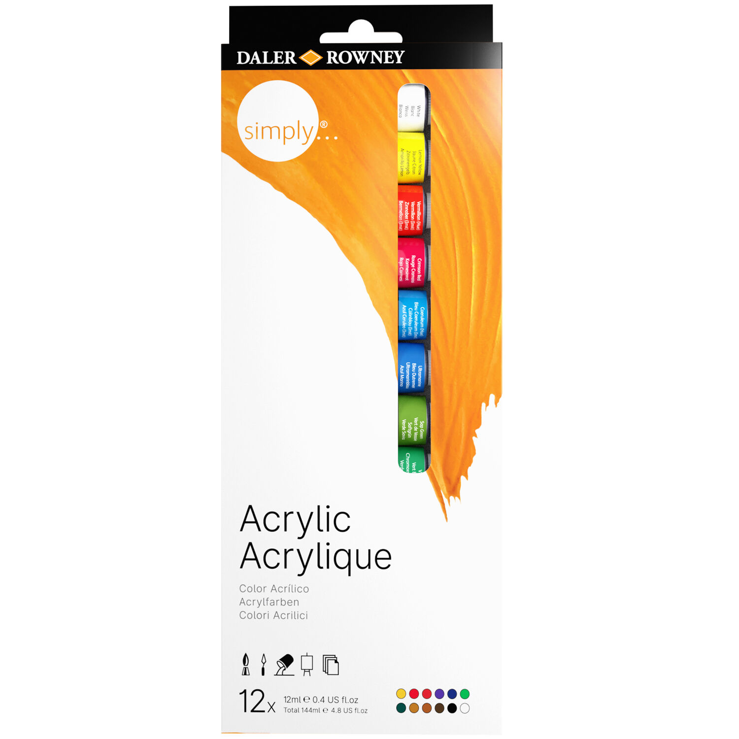NEU Simply Acrylfarben Set, 12 x 12ml
