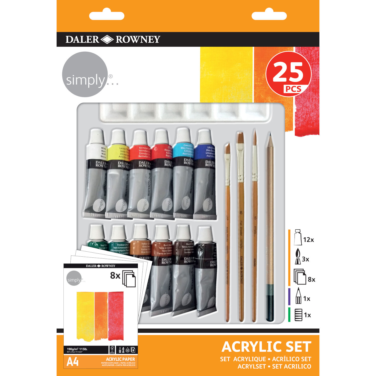 NEU Simply Acrylfarben Kreativset mit 25 Teilen