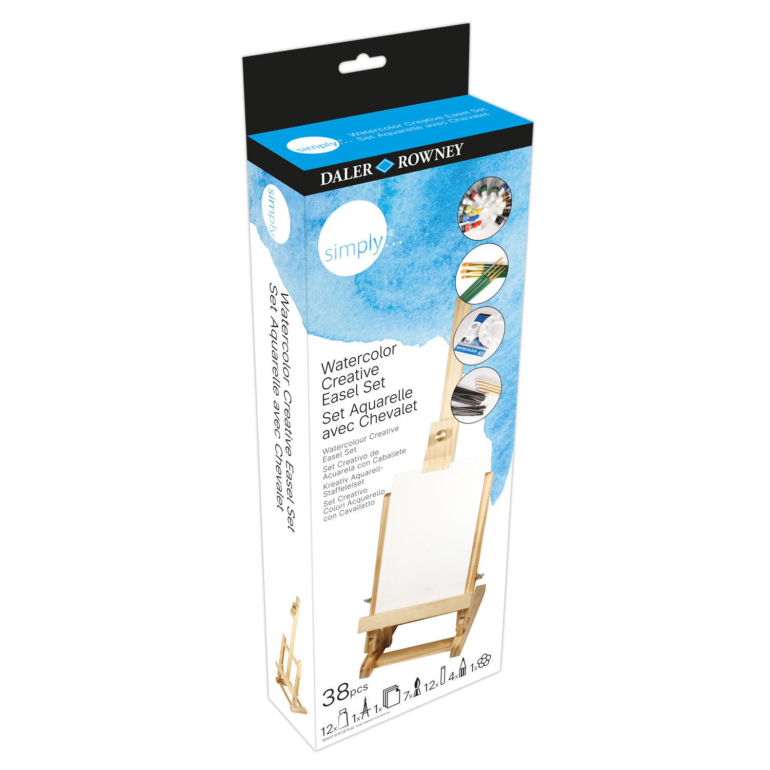 NEU Simply Aquarellfarben Kreativ Staffelei Set