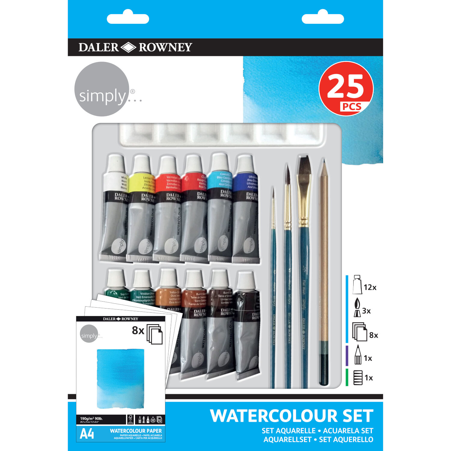 NEU Simply Aquarellfarben Set 25tlg
