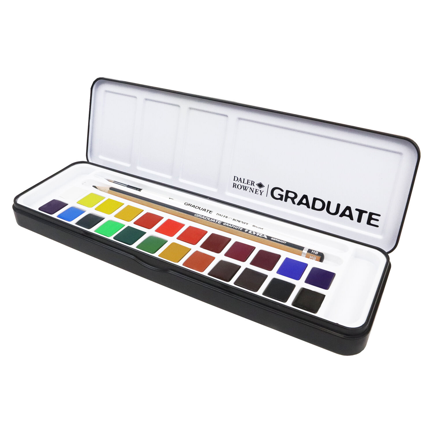 NEU GRADUATE Aquarell Metallkasten mit 24 x 1/2 Npfchen Bild 3