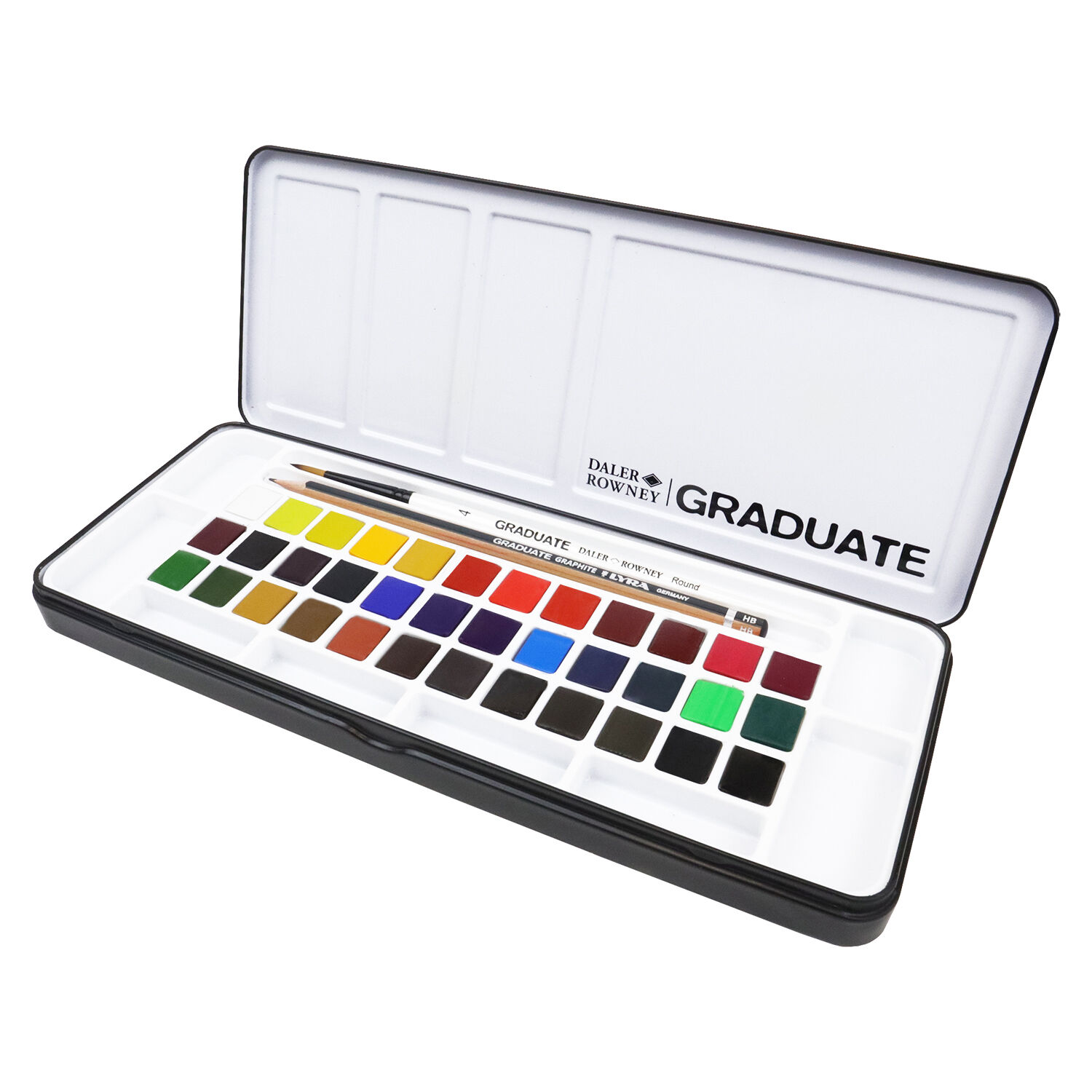 NEU GRADUATE Aquarell Metallkasten mit 36 x 1/2 Npfchen Bild 3