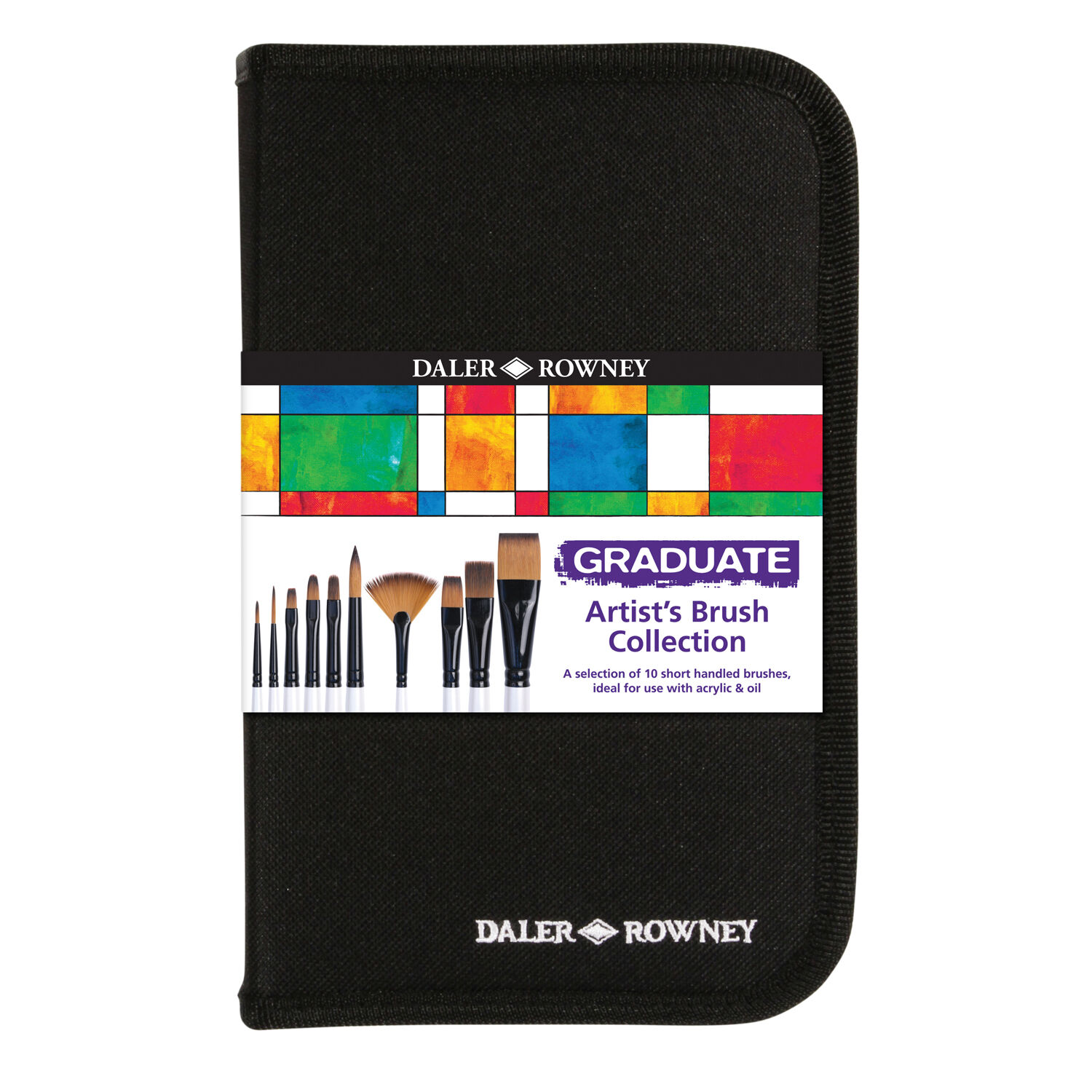 NEU GRADUATE Pinselset Classic, 10 Pinsel, Kurzstielig, Nylontasche