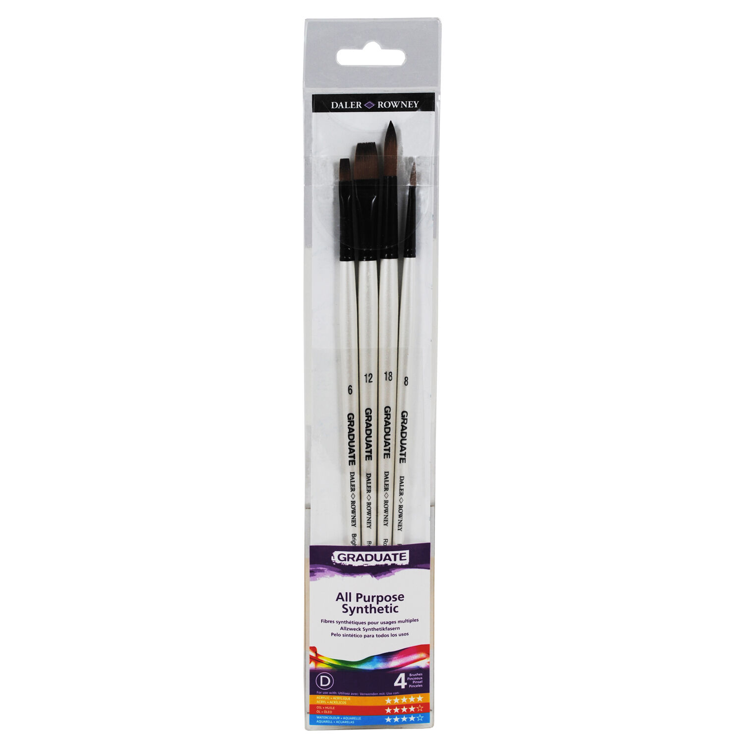 NEU GRADUATE Pinselset, langsteilig, 4 Synthetikpinsel