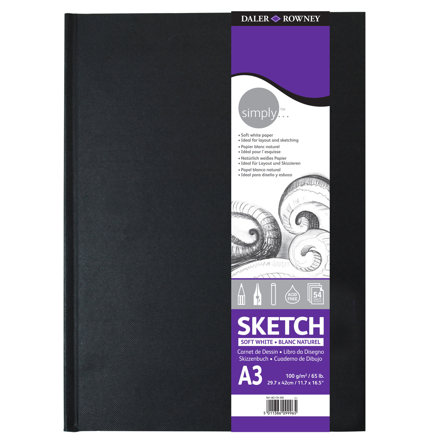 NEU Simply Skizzenbuch Hardcover, 100 g/m, 54 Blatt, DIN A3