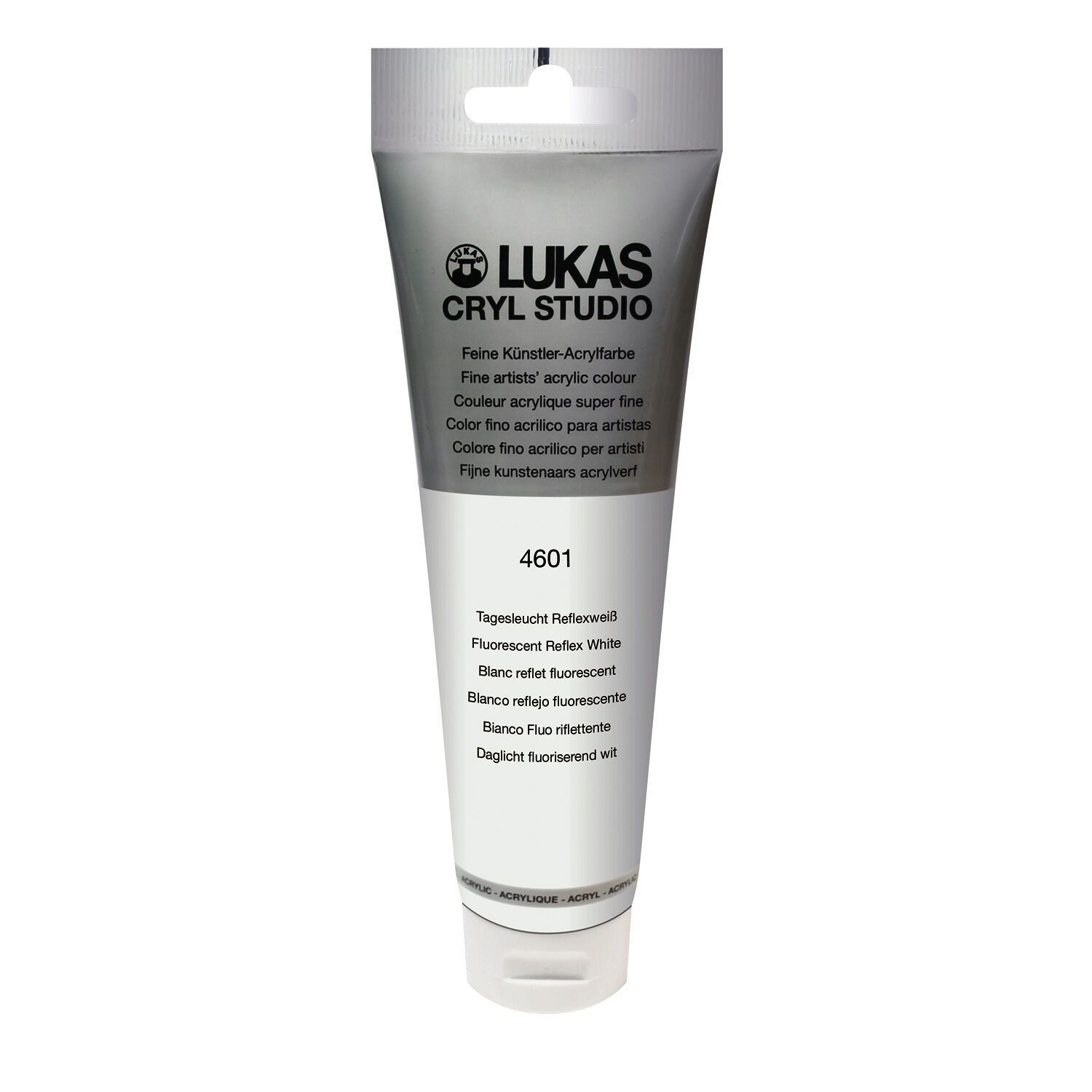 NEU LUKAS CRYL STUDIO / Acrylfarbe, Tagesleuchtfarbe 125 ml, Reflexwei
