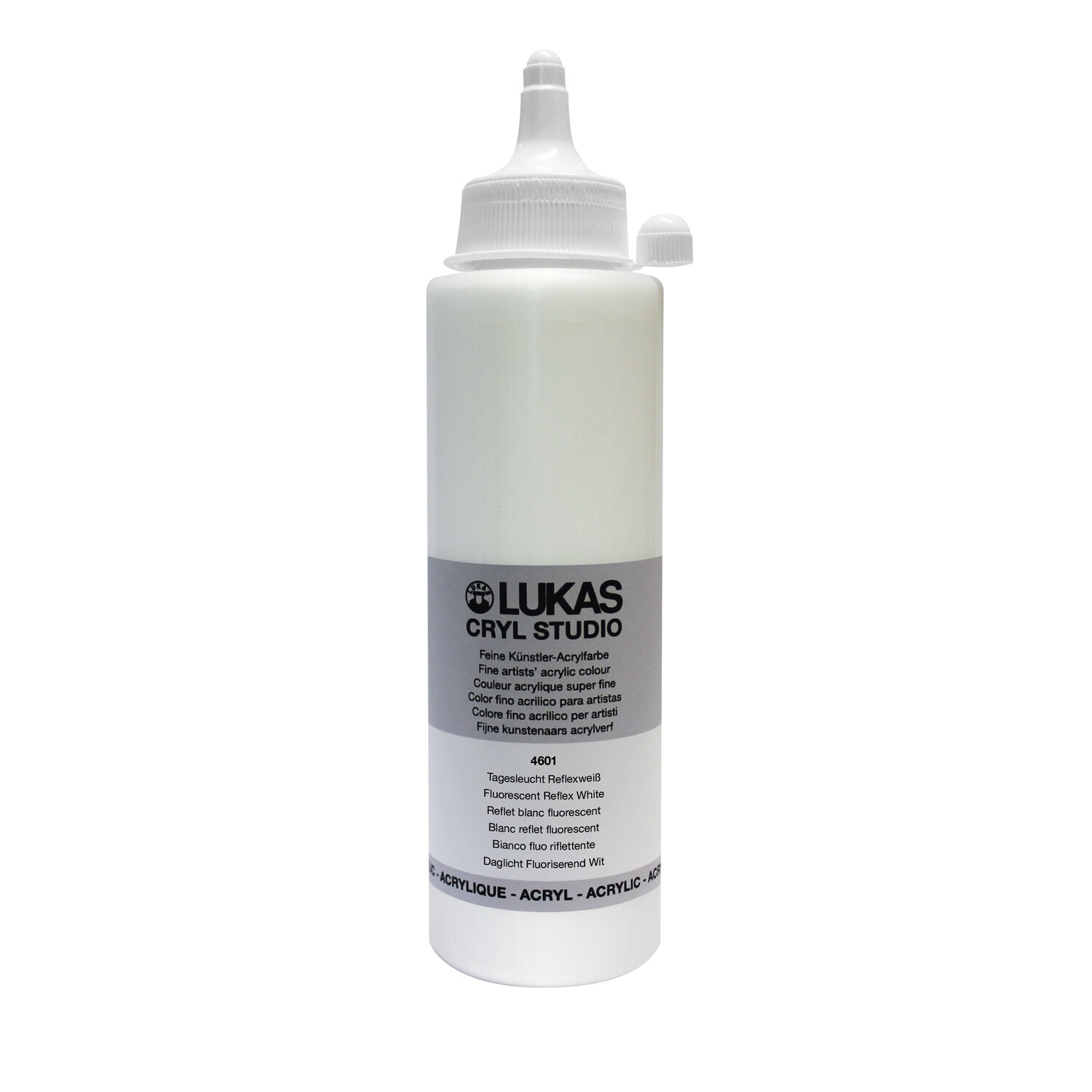NEU LUKAS CRYL STUDIO / Acrylfarbe, Tagesleuchtfarbe 250 ml, Reflexwei