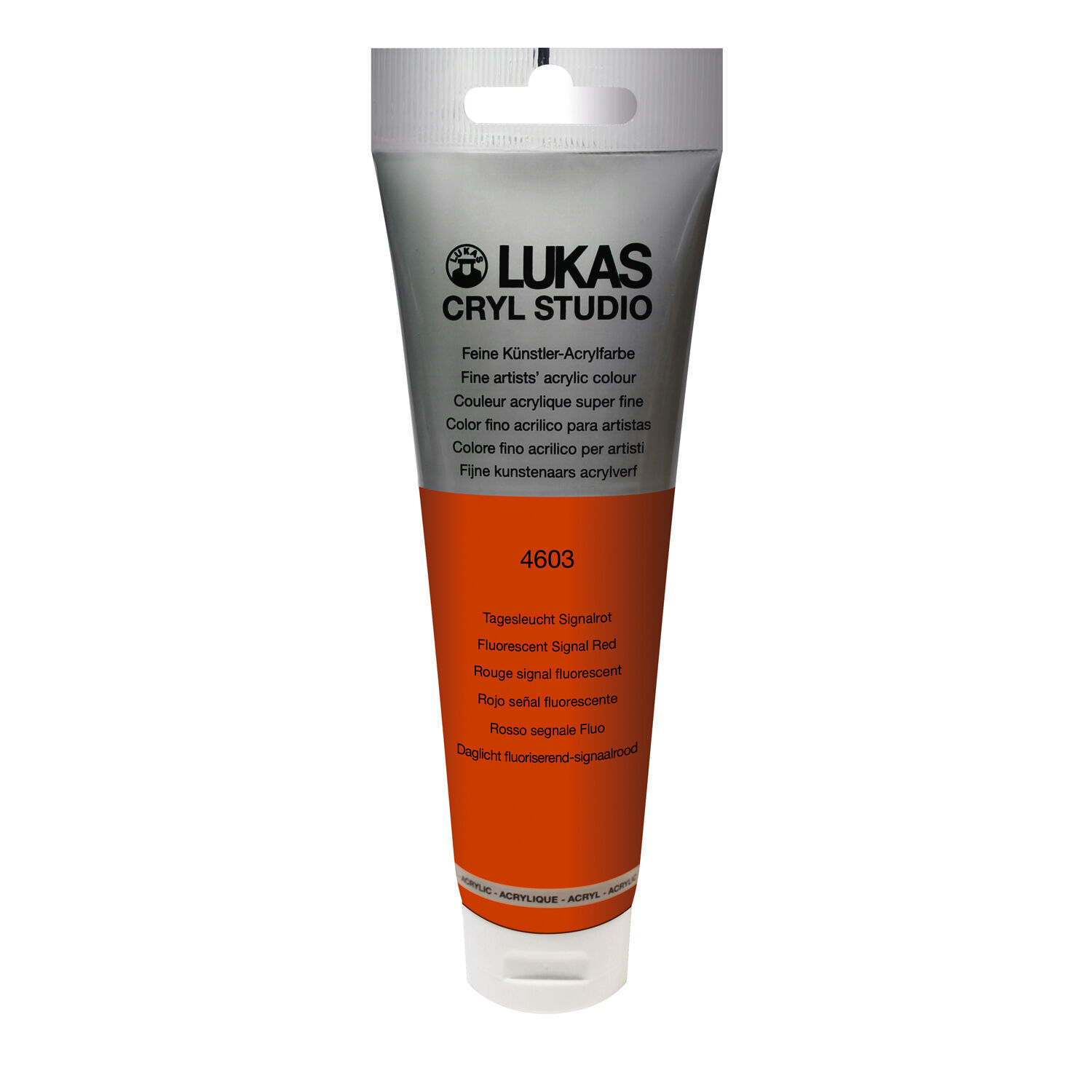 NEU LUKAS CRYL STUDIO / Acrylfarbe, Tagesleuchtfarbe 125 ml, Signalrot