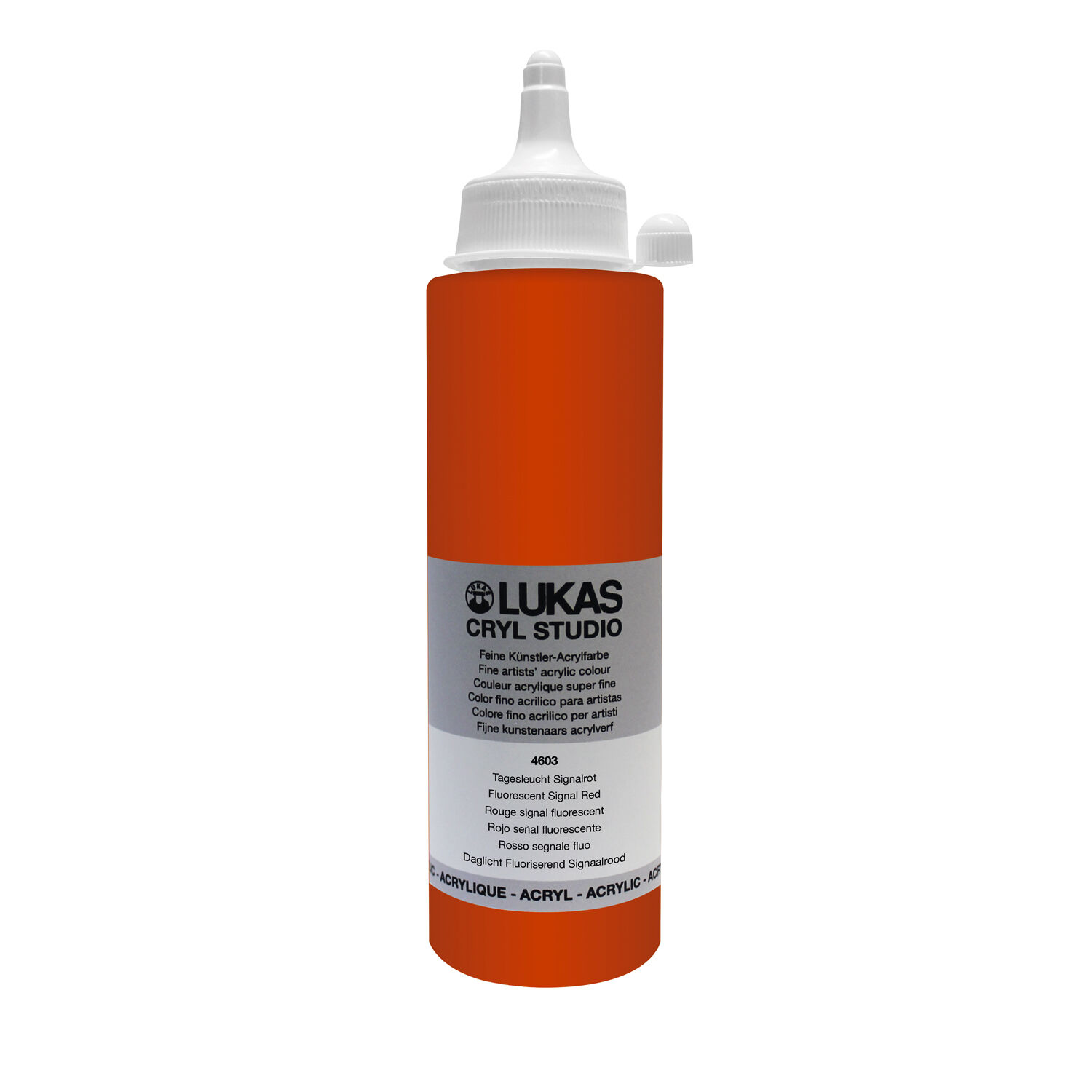 NEU LUKAS CRYL STUDIO / Acrylfarbe, Tagesleuchtfarbe 250 ml, Signalrot