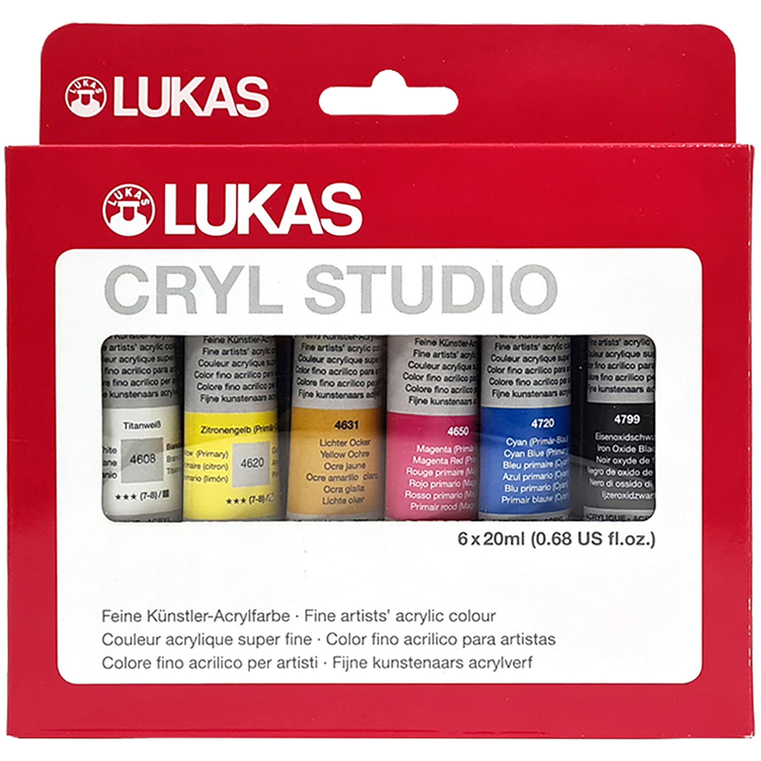NEU LUKAS CRYL STUDIO / Acrylfarben Set, 6 x 20 ml