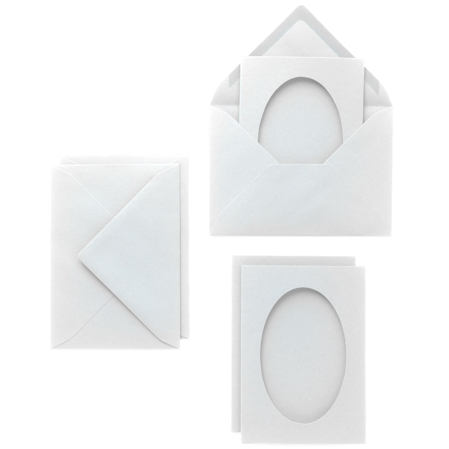 Passepartoutkarten & Umschl�ge Oval Wei�