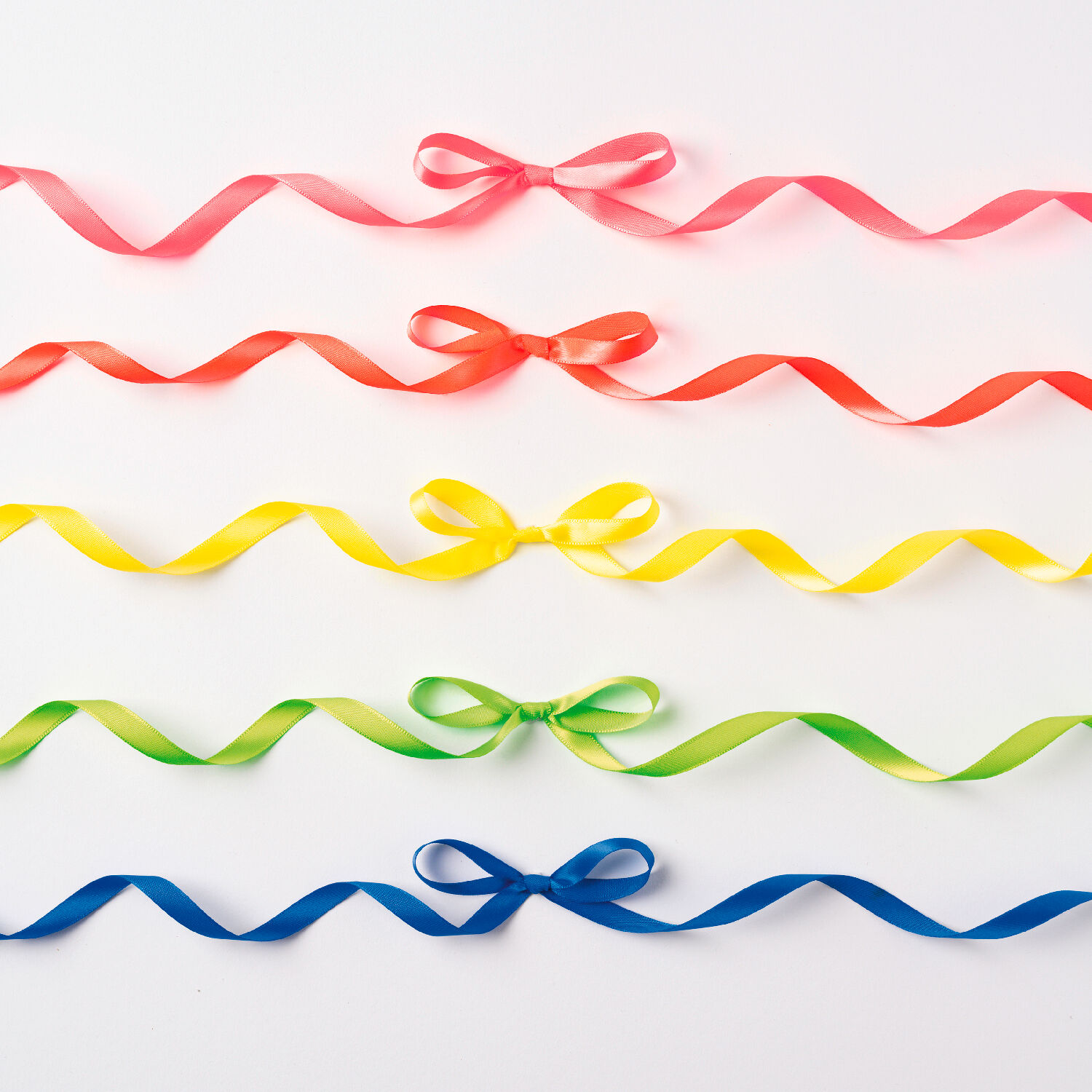 Satinbnder-Mix Neon, 5 Farben, 10mm x 4 Meter Bild 2