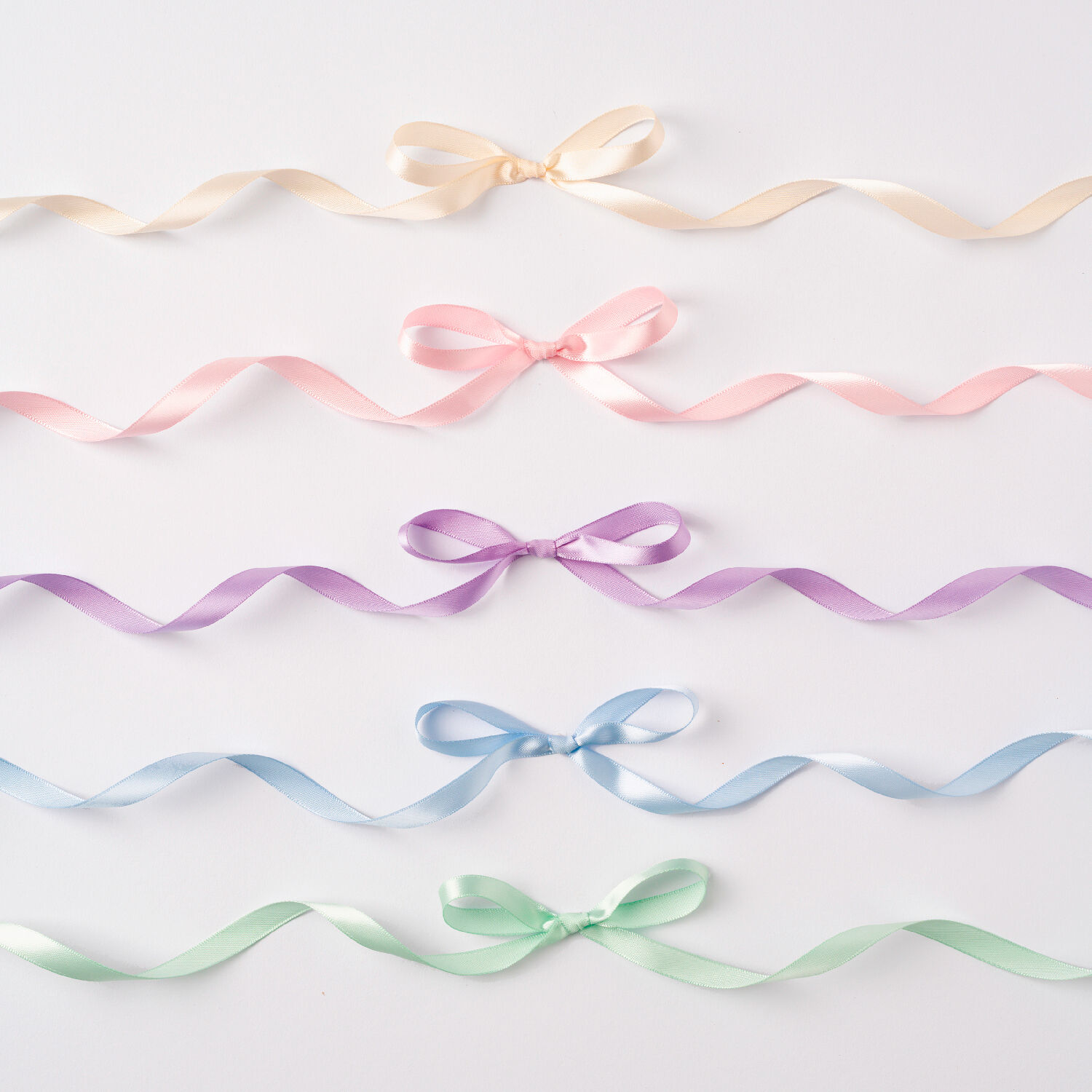 Satinbnder-Mix Pastell, 5 Farben, 10mm x 4 Meter Bild 2