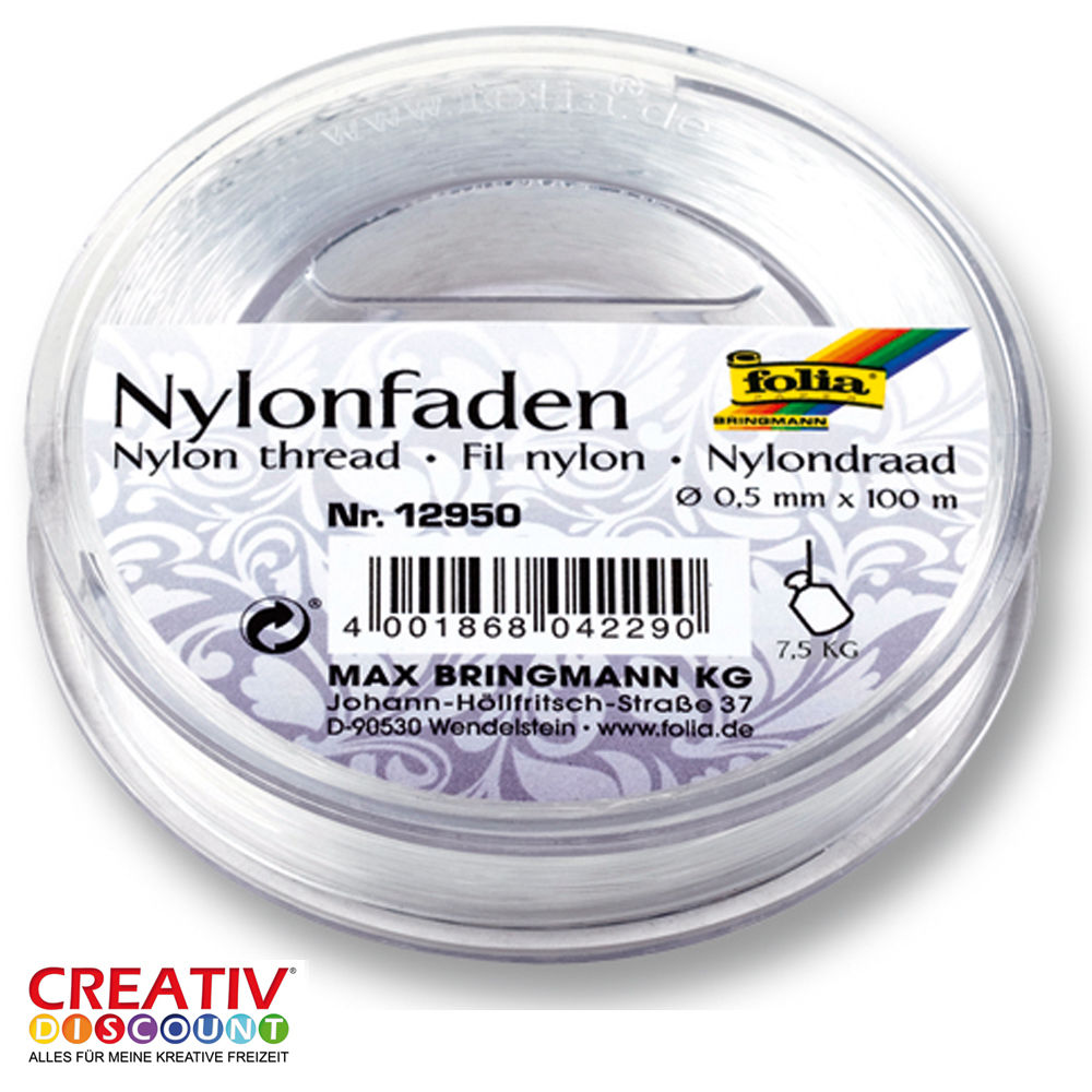 Nylonfaden auf Spule, 0,50mmx 100m