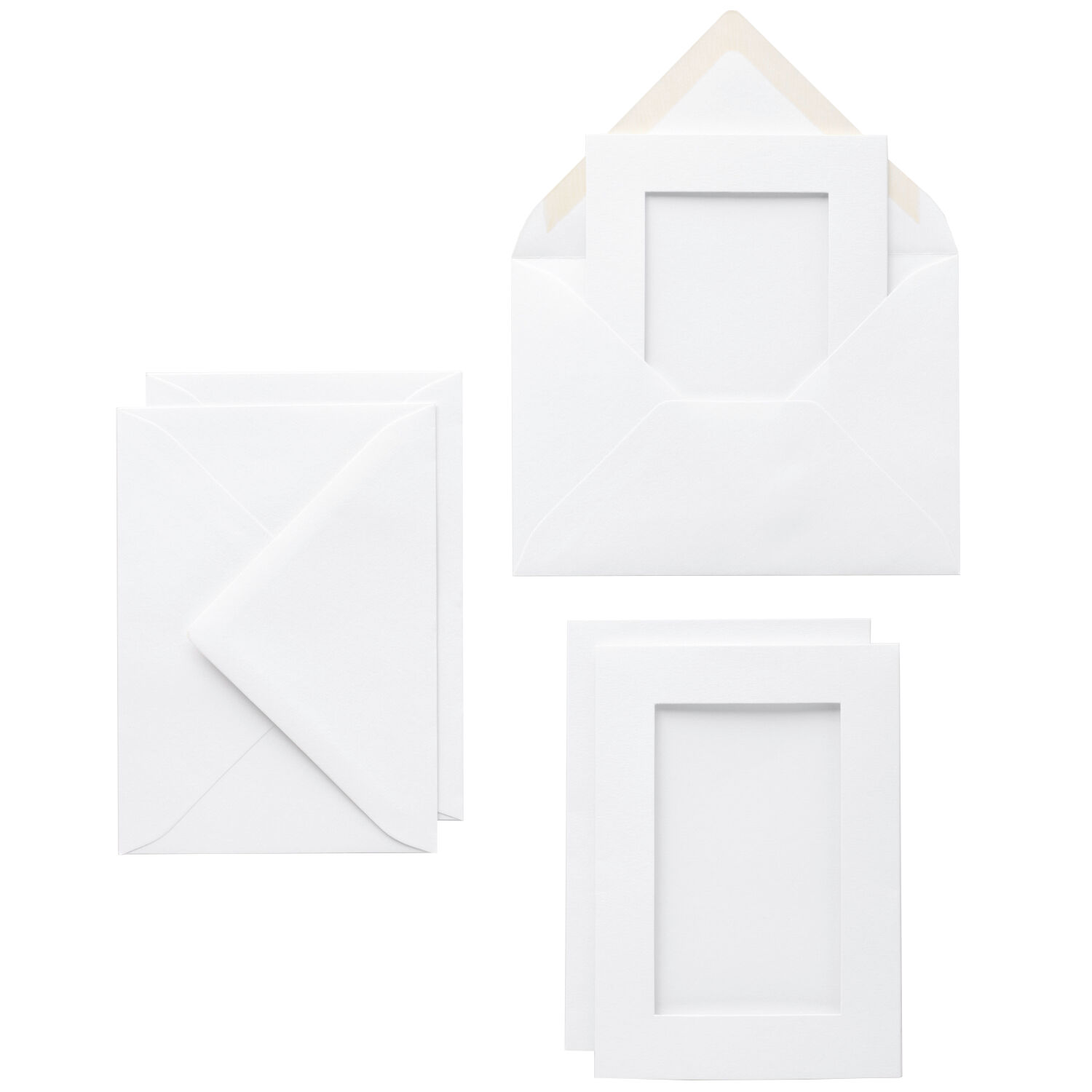 Passepartoutkarten & Umschl. 'rechteckig', wei�