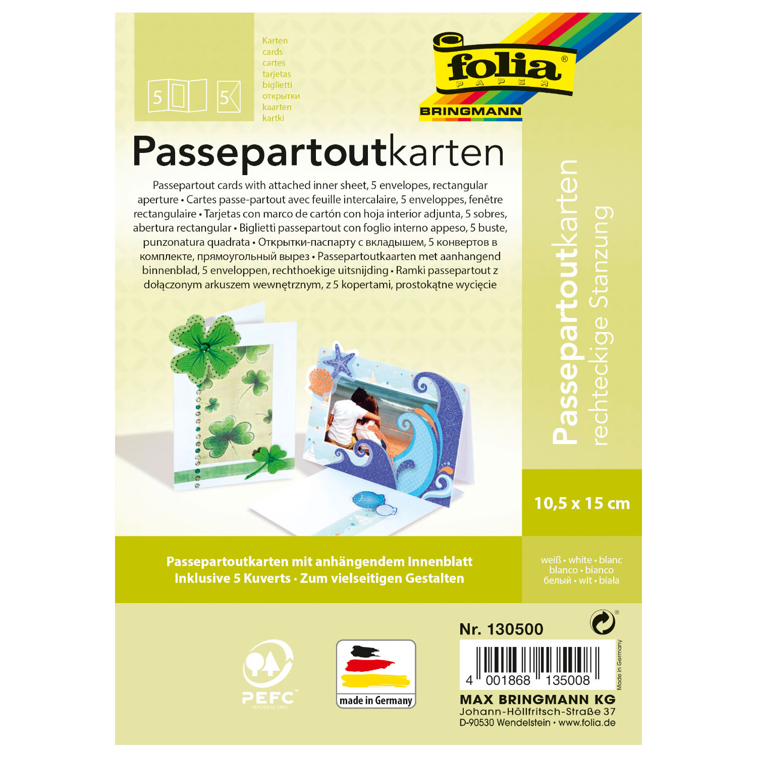 Passepartoutkarten & Umschl. 'rechteckig', wei� Bild 2