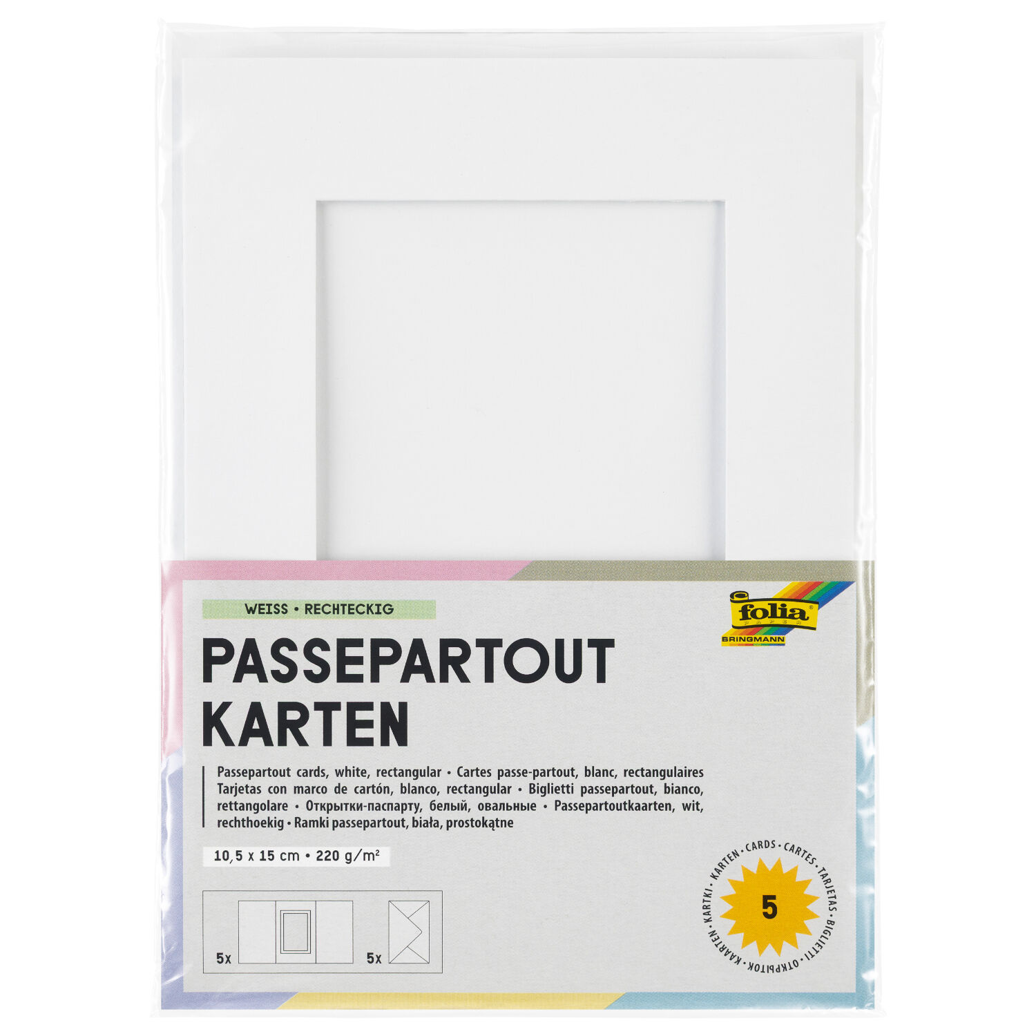 Passepartoutkarten & Umschl. 'rechteckig', wei� Bild 3