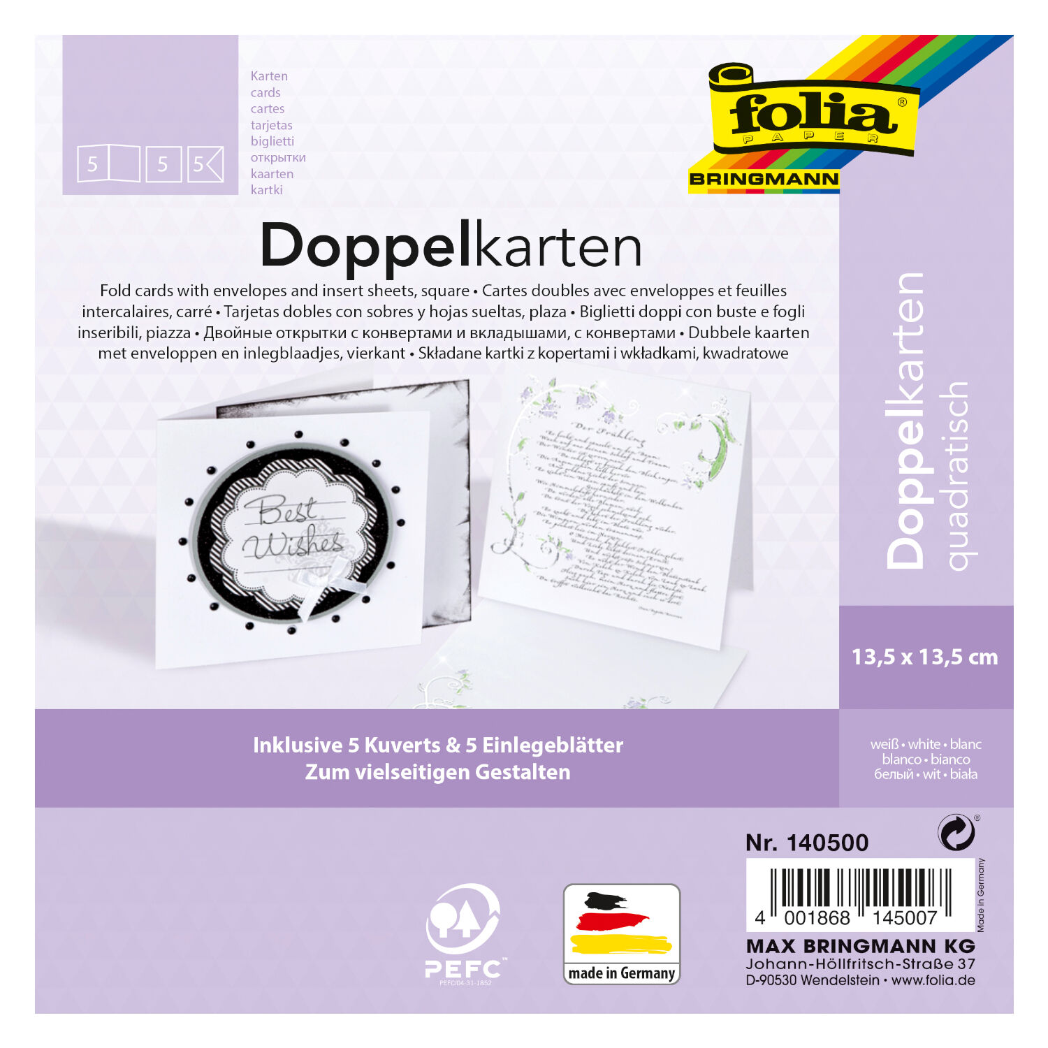 Doppelkarten & Umschl�ge quadratisch Wei� Bild 2