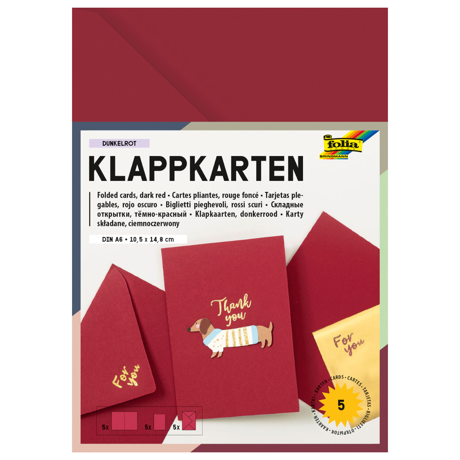 Doppelkarten & Umschl�ge, Standardformat Dunkelrot Bild 2