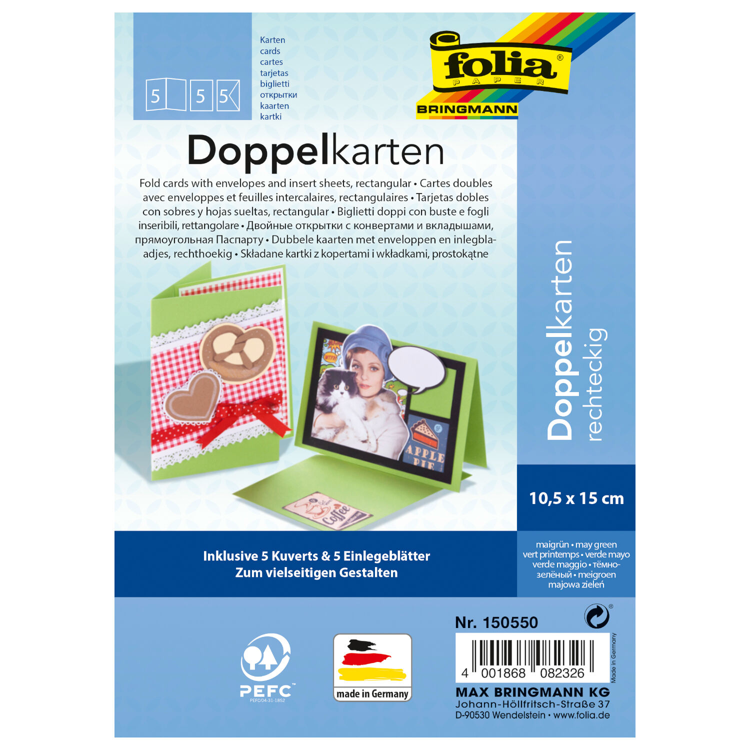 Doppelkarten &Umschl�ge Standardformat maigr�n Bild 2