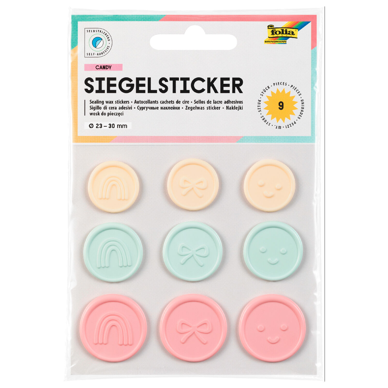 Wachs-Siegel Sticker Candy, 9 Stck sortiert