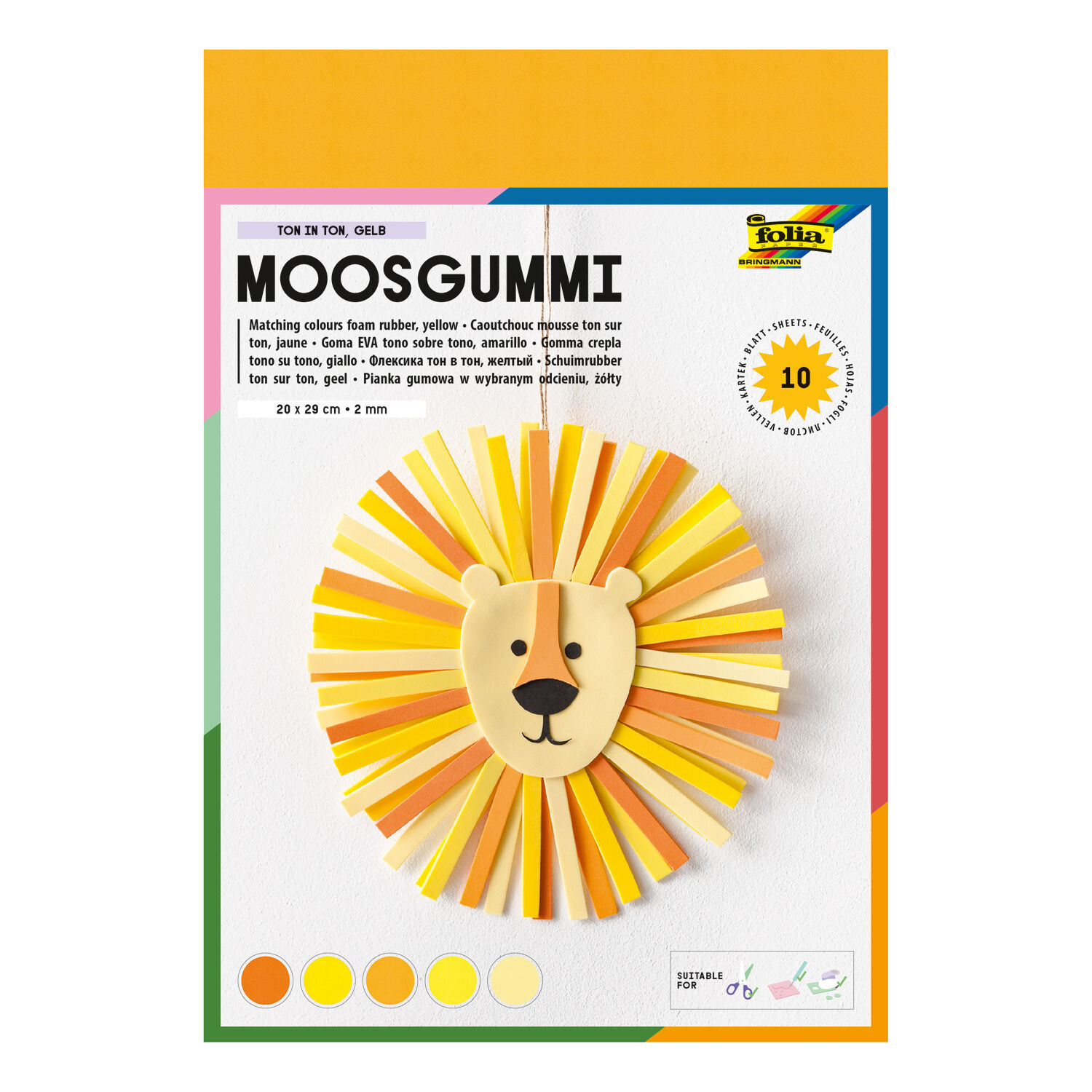 Moosgummi / Schaumstoffplatten fr vielfltige Bastelarbeiten, Ton in Ton Sortiment, Gelb