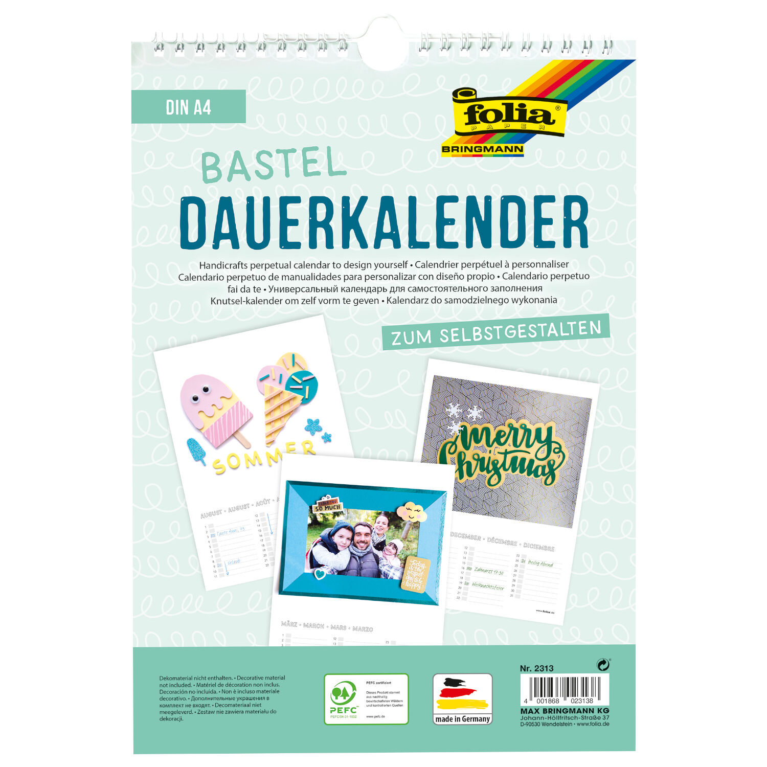 Bastel-Dauerkalender zum Selbstgestalten, DIN A4