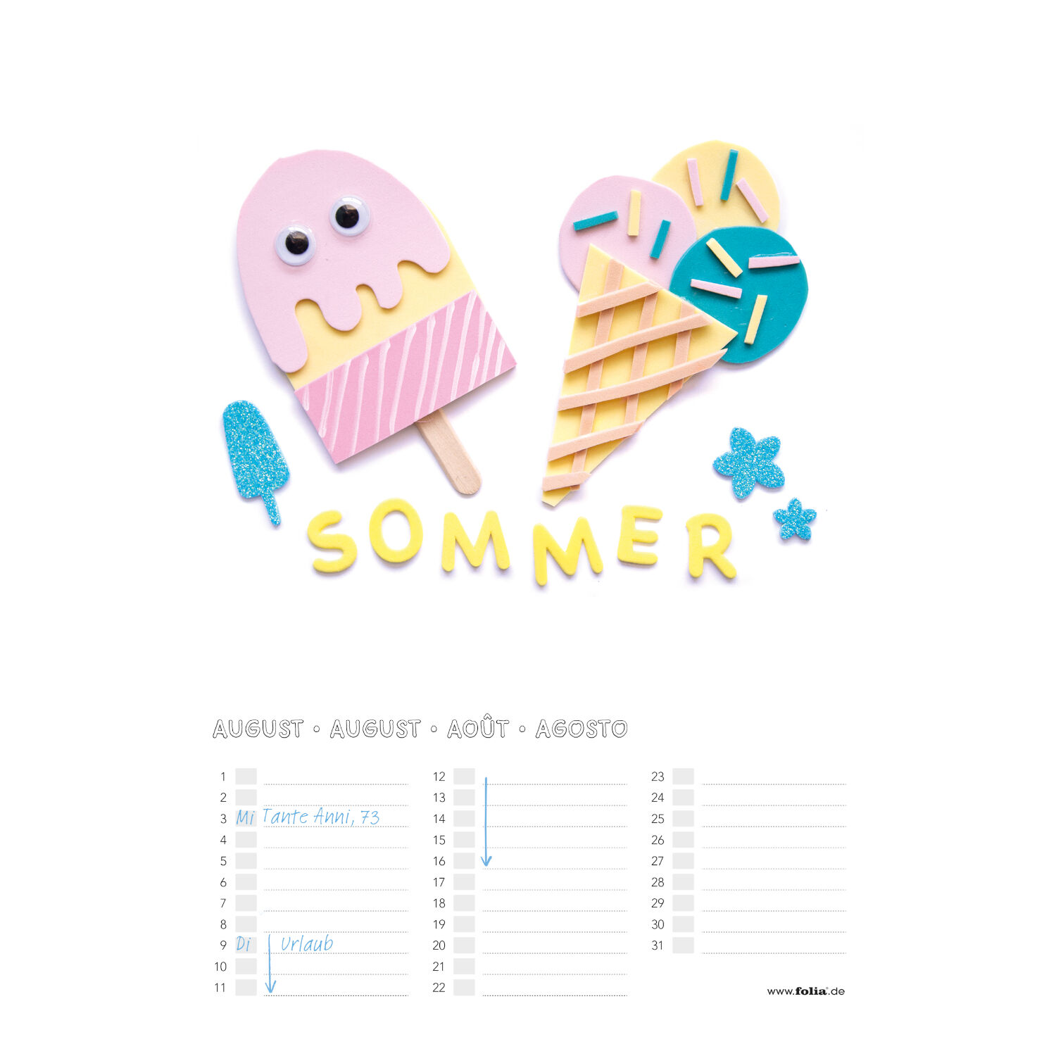 Bastel-Dauerkalender zum Selbstgestalten, DIN A4 Bild 2