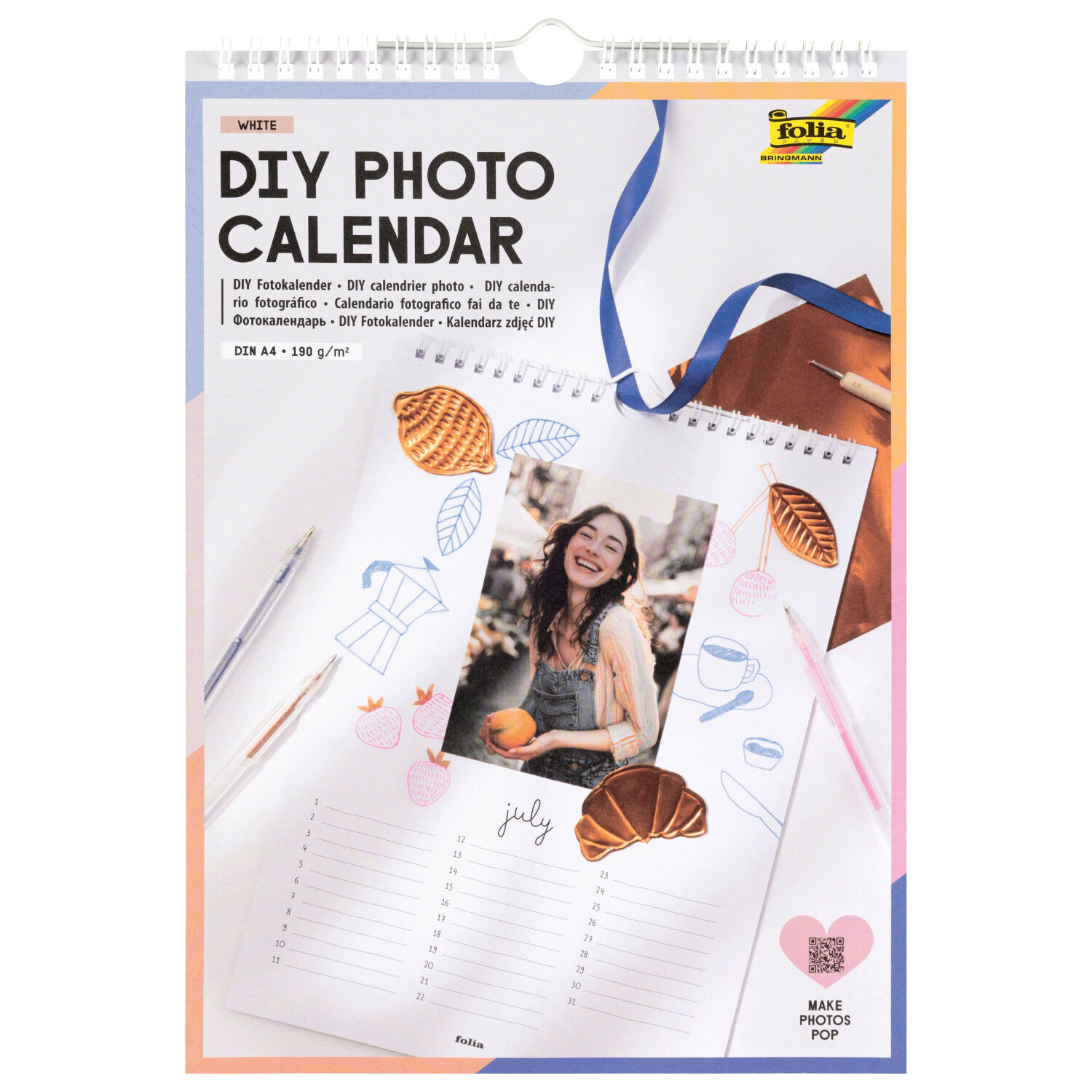 DIY Fotokalender, wei�, 190g/m�, DIN A4
