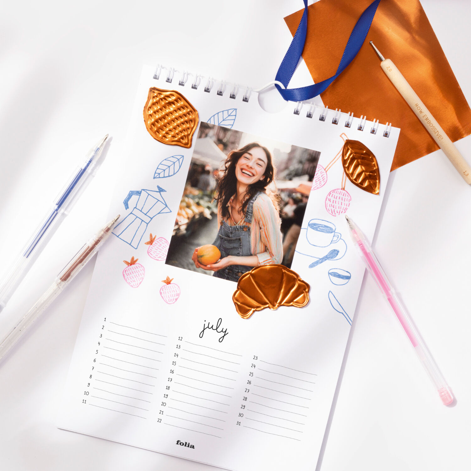 DIY Fotokalender, wei�, 190g/m�, 17x24cm Bild 2