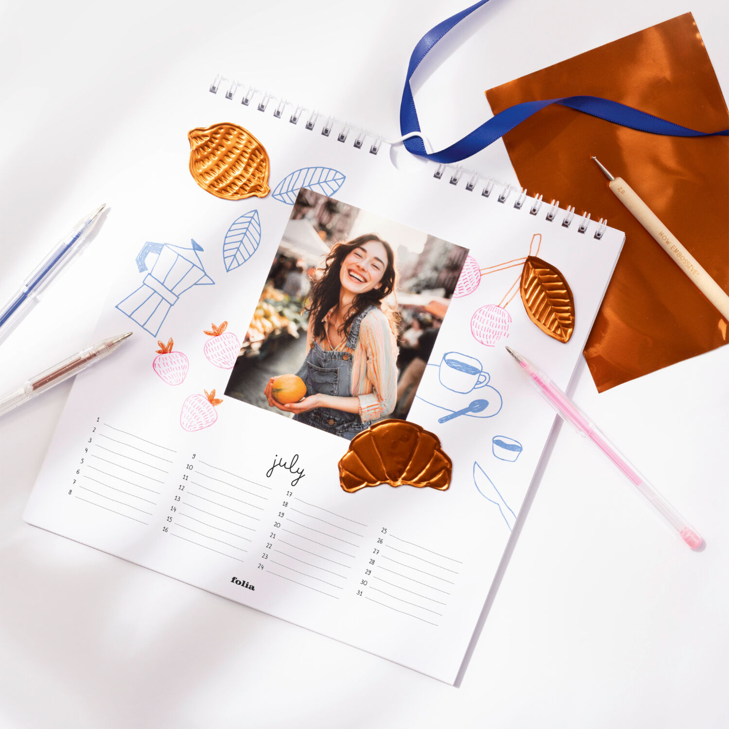 DIY Fotokalender, wei�, 190g/m�, 23x23cm Bild 2