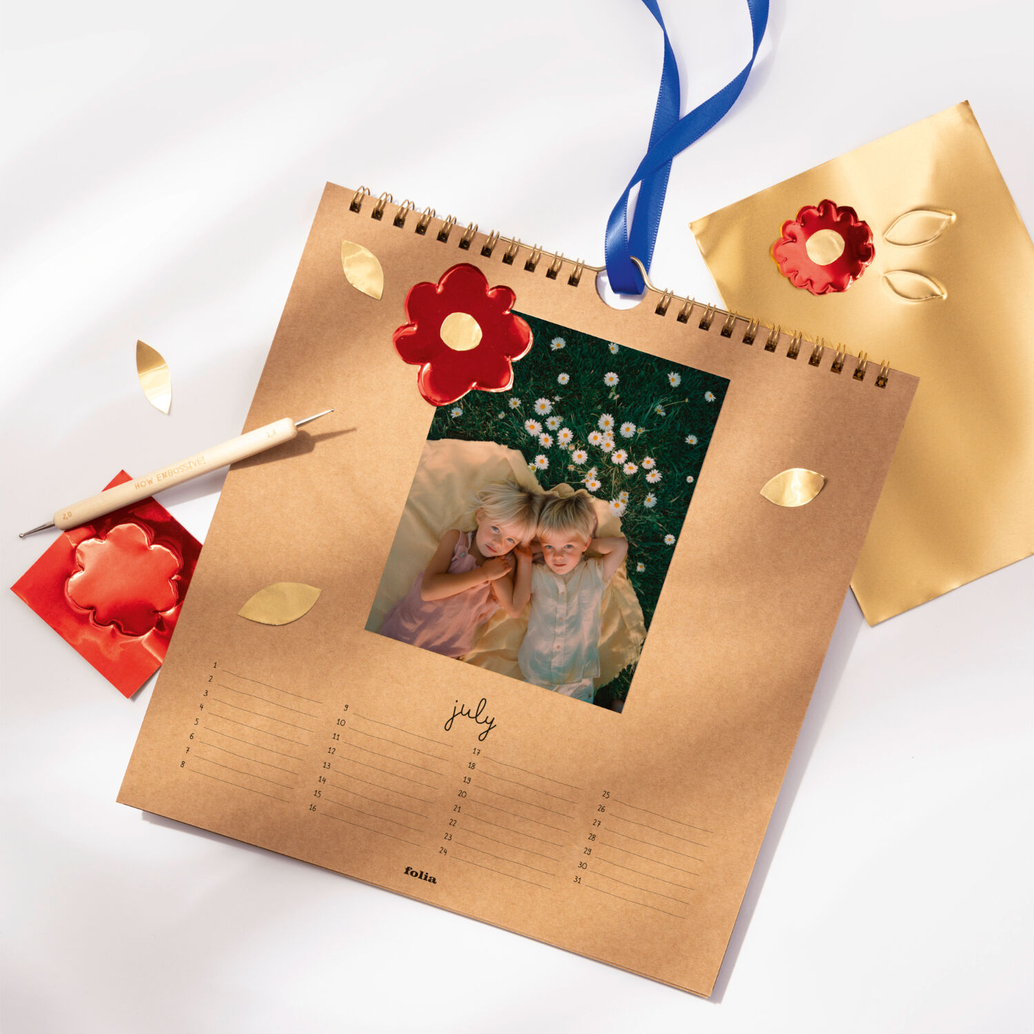 DIY Fotokalender, kraft, 200g/m�, 23x23cm Bild 2