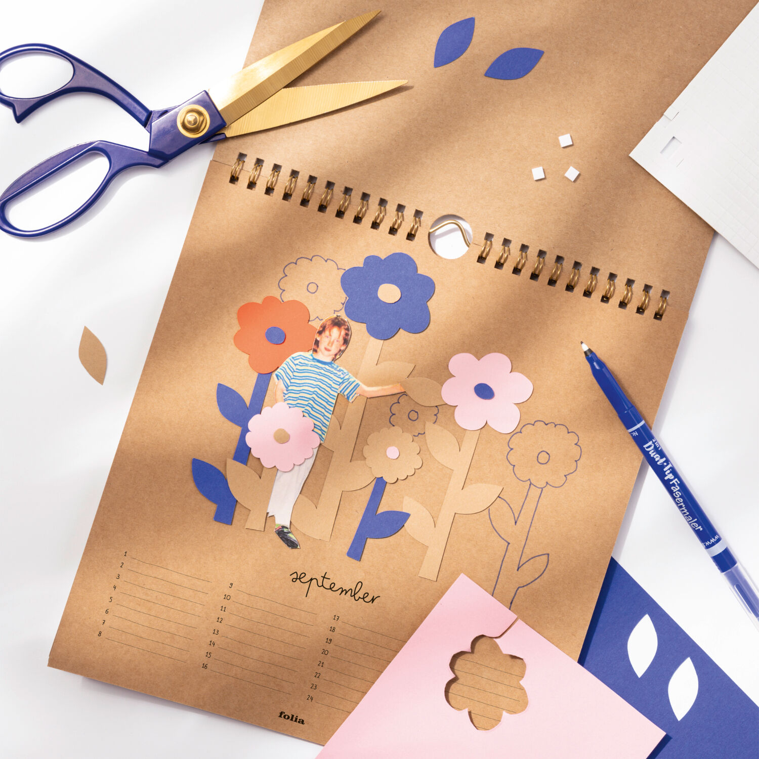 DIY Fotokalender, kraft, 200g/m�, 23x23cm Bild 3