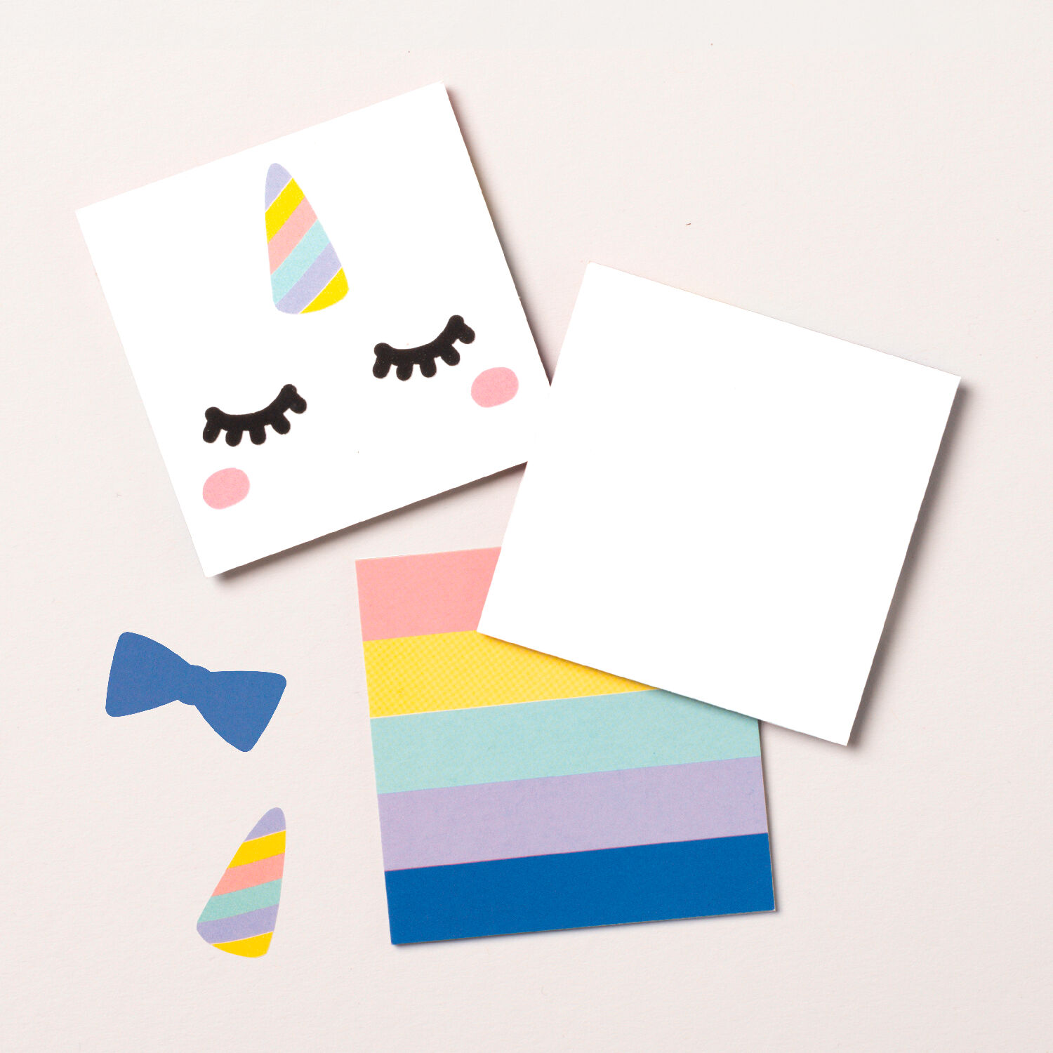 Blanko-Legekarten, 6x6cm, 60 Stck, mit Regenbogen-Rckseite, inklusive 136 Stickern Bild 4