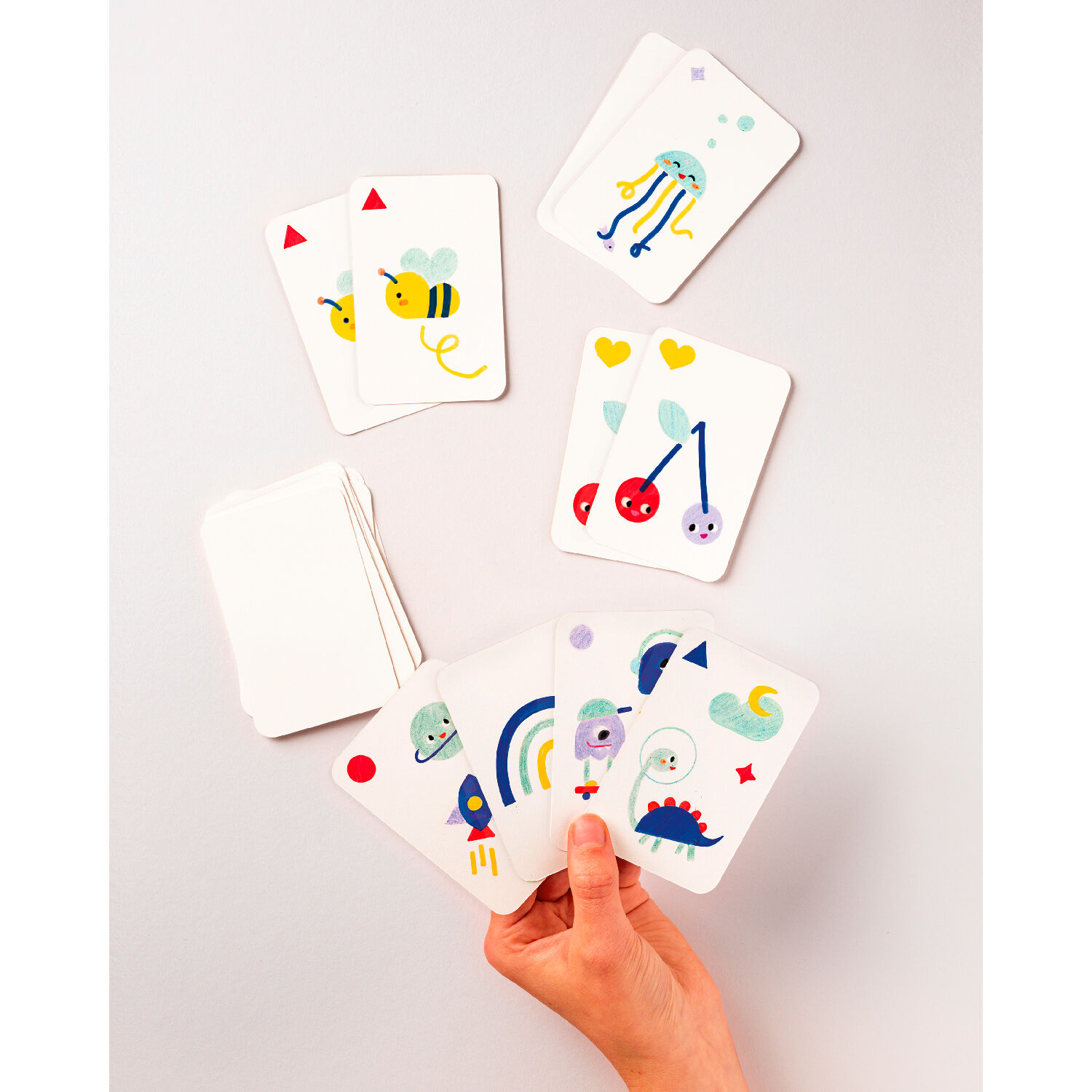Blanko-Spielkarten, 6,5x10cm, 36 Stck, mit zwei Schablonen Bild 4