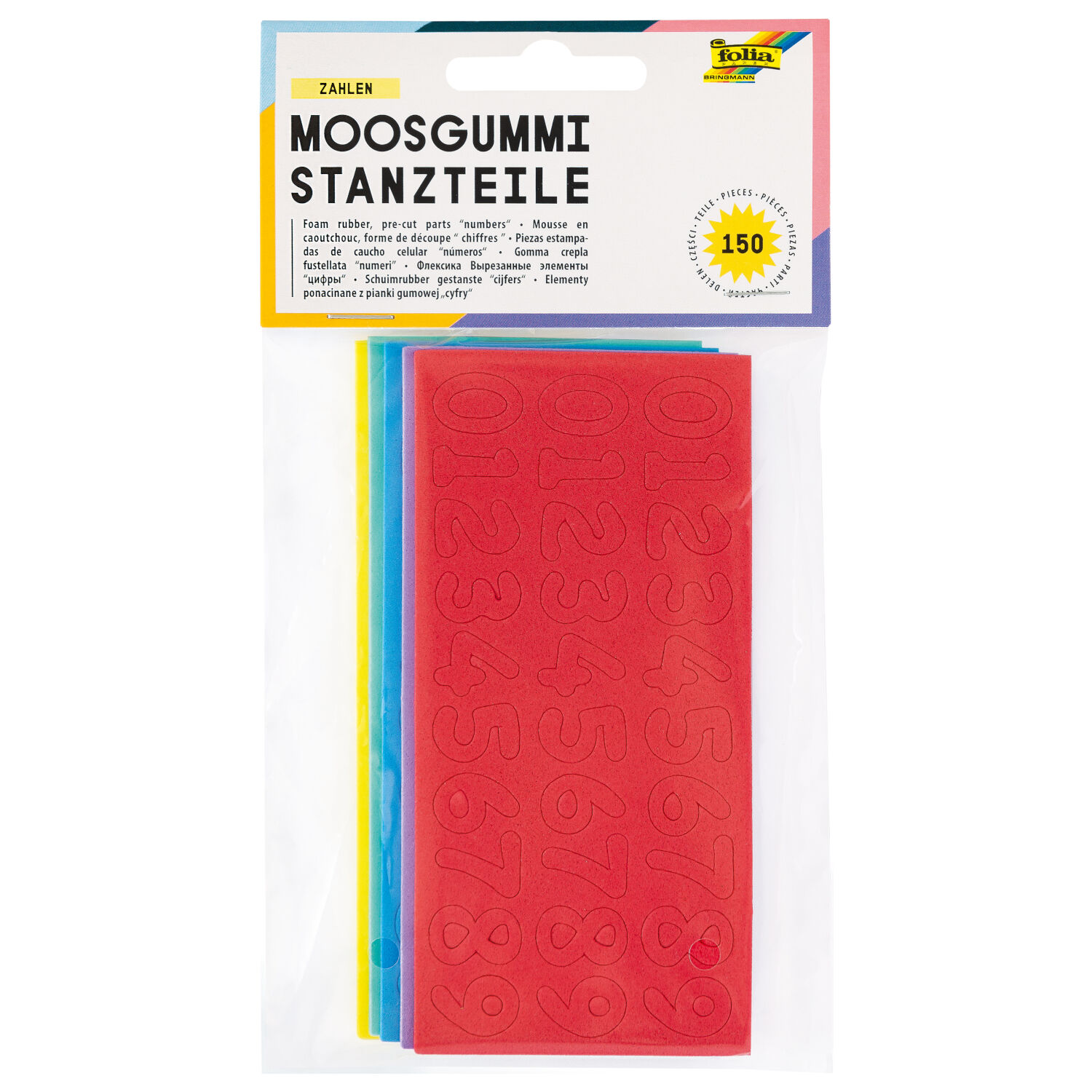 Moosgummi / Schaumstoff Stanzteile Zahlen-Mix fr vielfltige Bastelarbeiten, 150 Stck