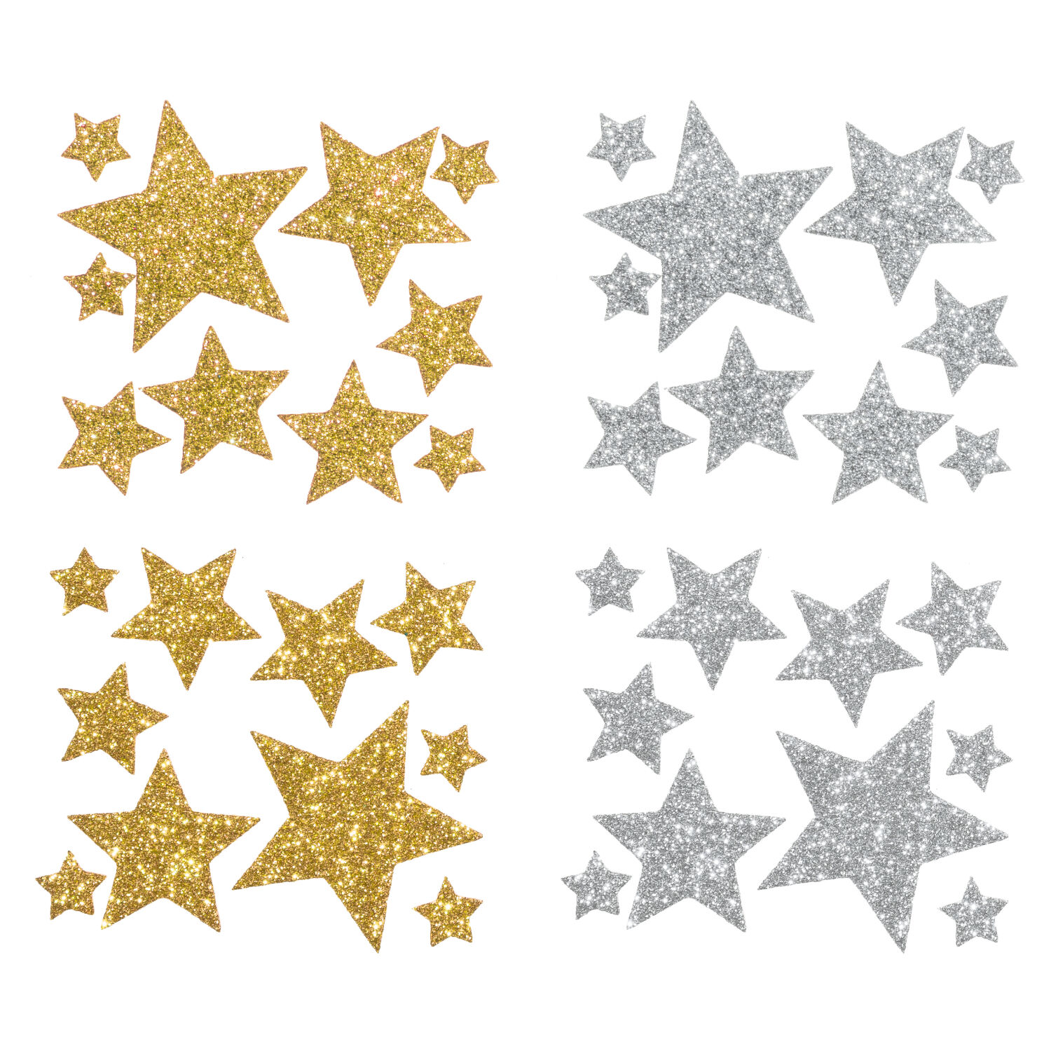 Moosgummi / Schaumstoff Glitter-Sticker Sterne f�r vielf�ltige Bastelarbeiten, 40 St�ck Bild 2