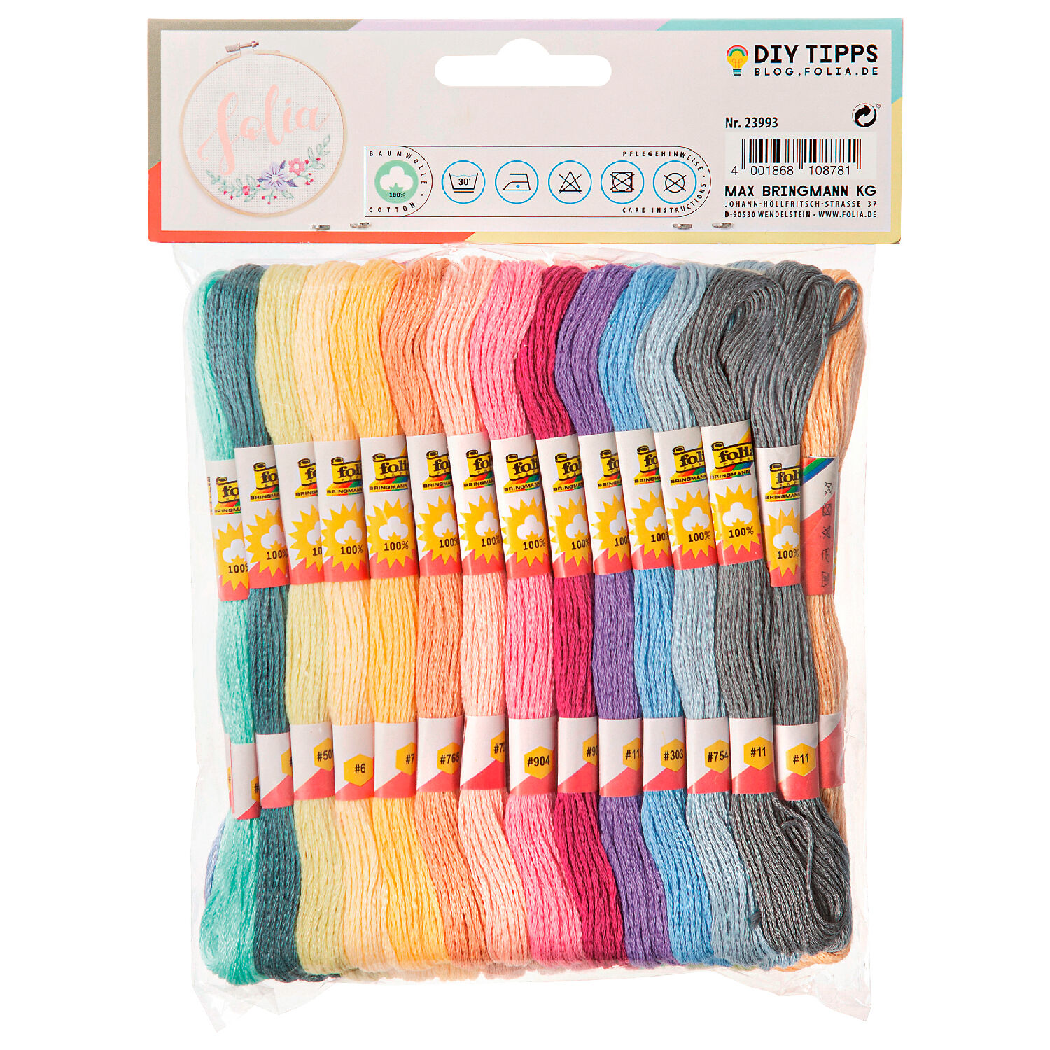 Stickgarn-Sortiment Pastell, 52 Docken  8m, in 26 Farben sortiert Bild 2